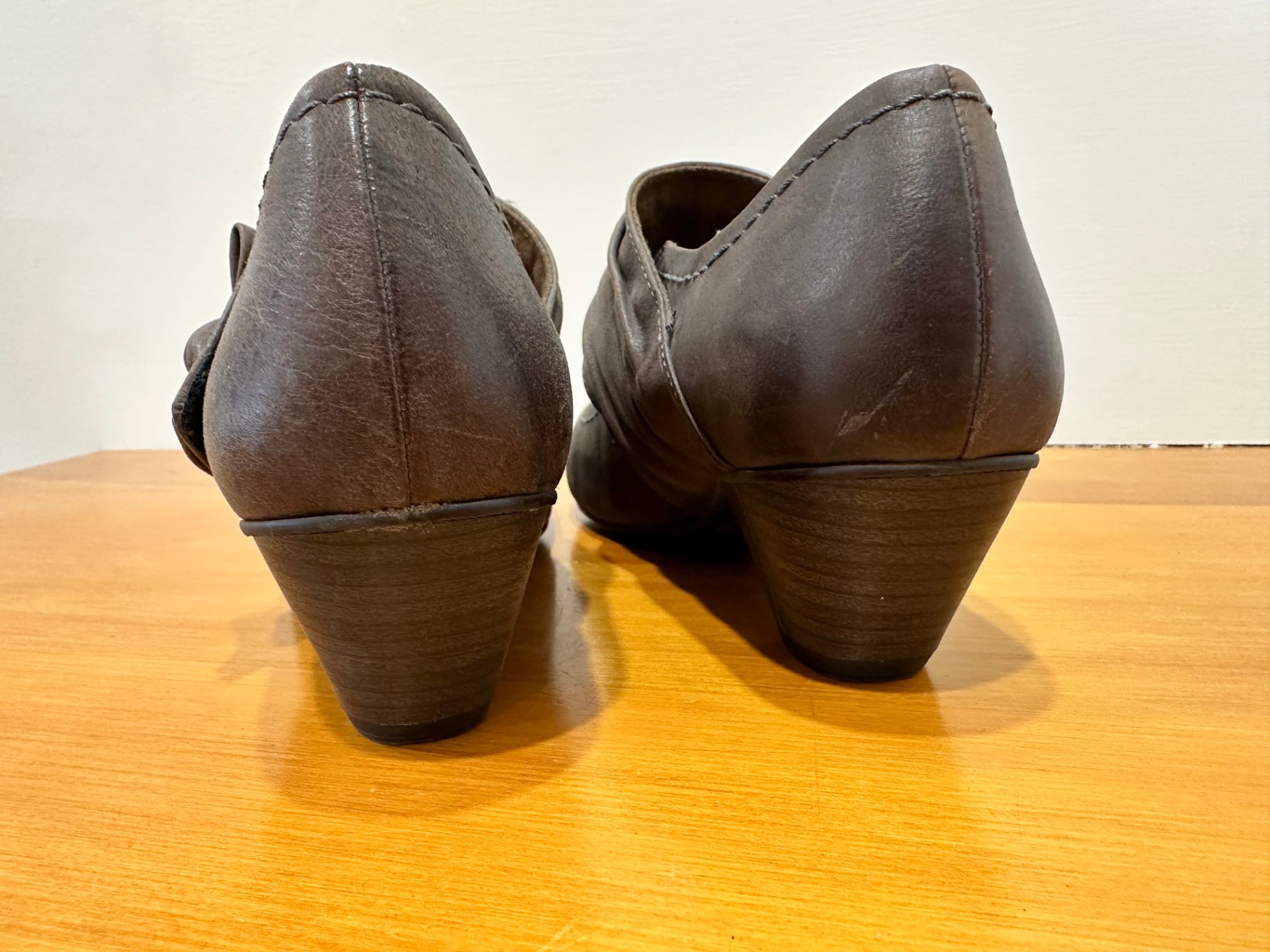 [SALE] Gino Ventori - Brown Leather Heels - Size EU 38
