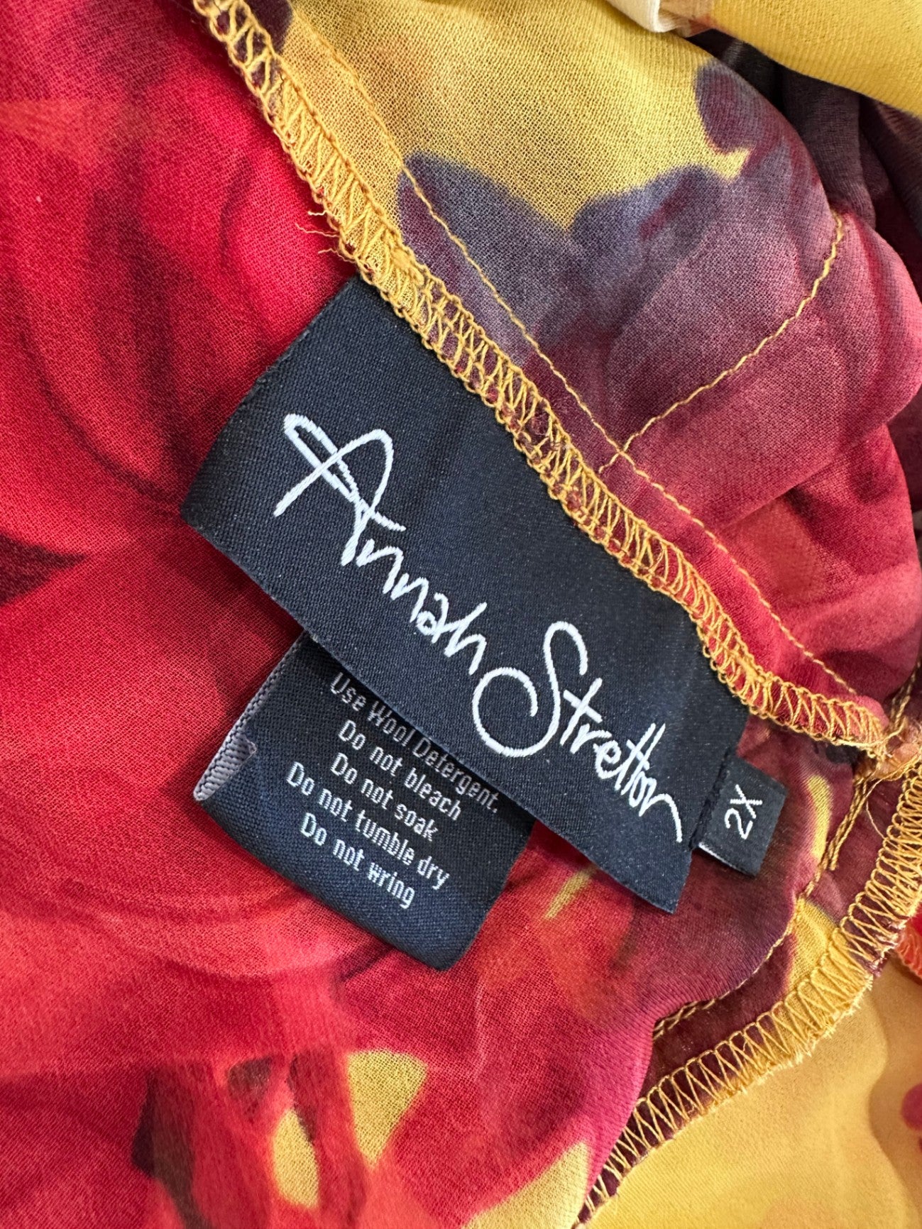 [SALE] Annah Stretton - Flamenco-style Blouse - Extra Large - Yellow with red