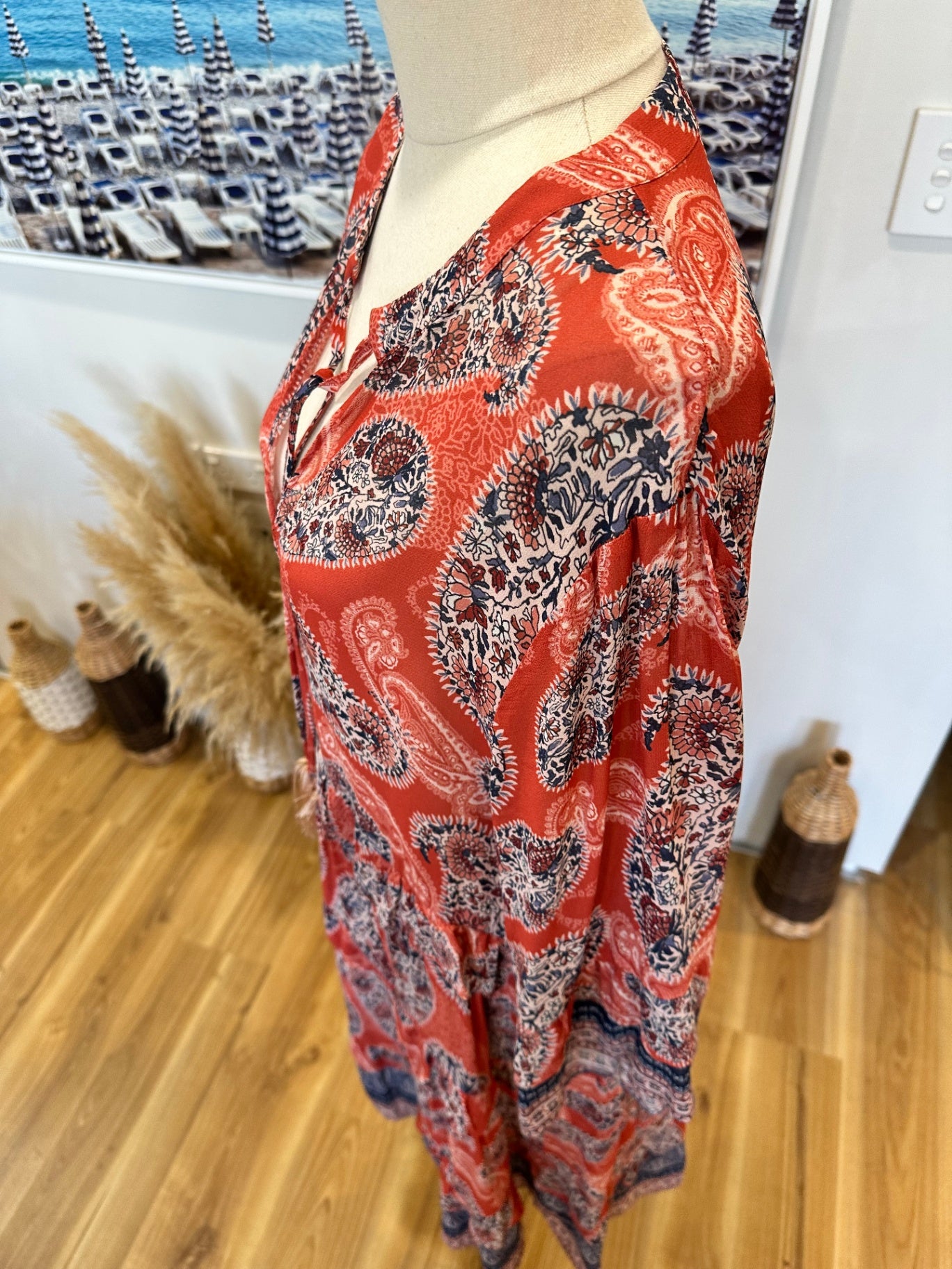 [SALE] Loobie's Story - Bohemian Dress - Size 16 - Red and Navy Blue