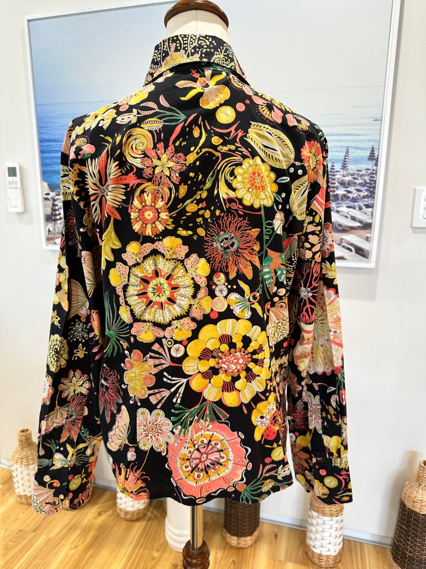 [SALE] Ana Sebastian - Black w Floral - Shirt - Small