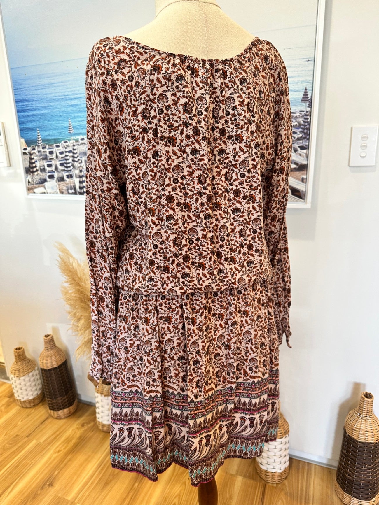 Espirit Dress 10 Multicolor (mainly brown, white, and hints of blue and purple)