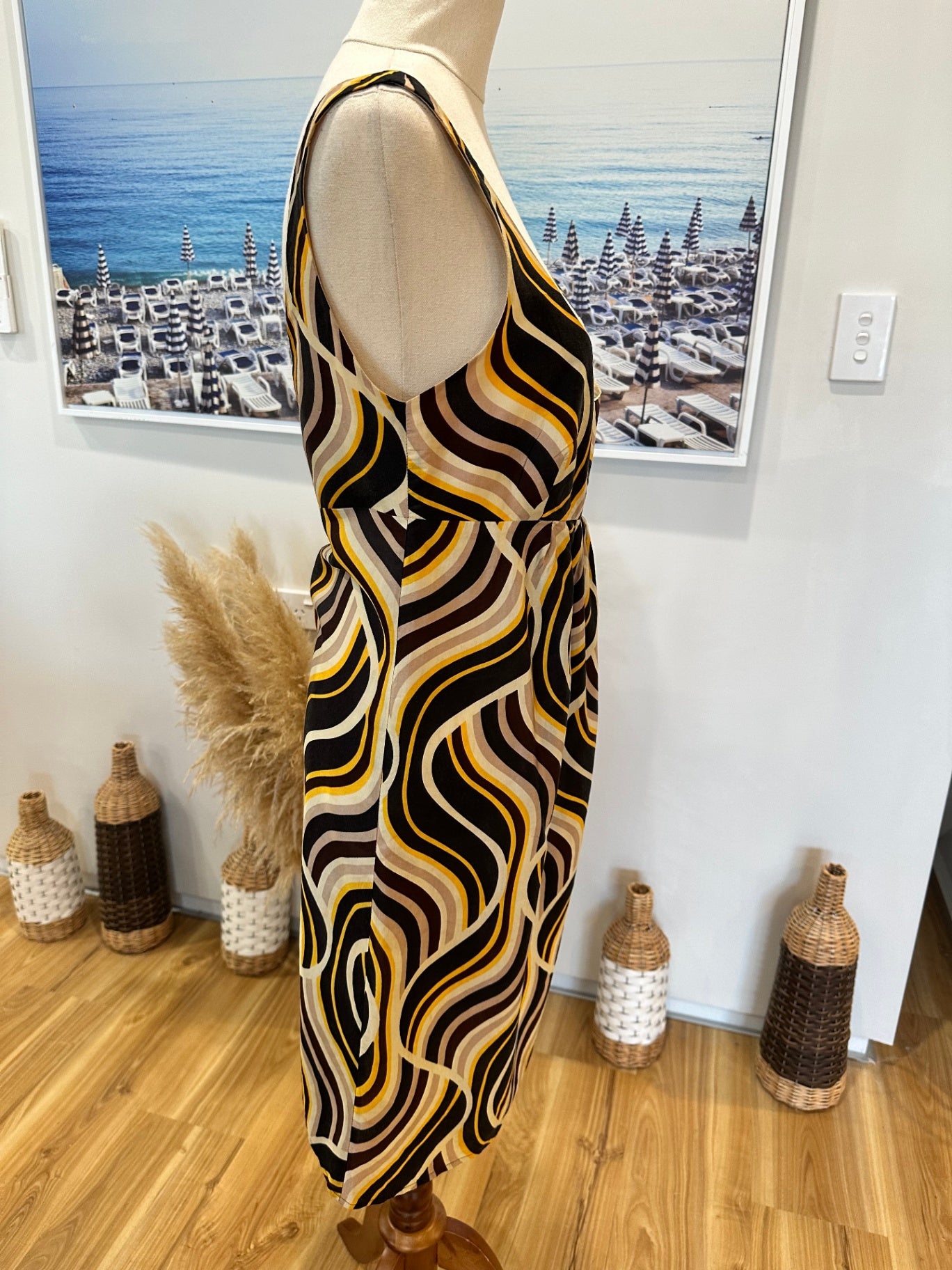 [SALE] Wish - Mini Dress - Size 10 - Brown / Black / Mustard