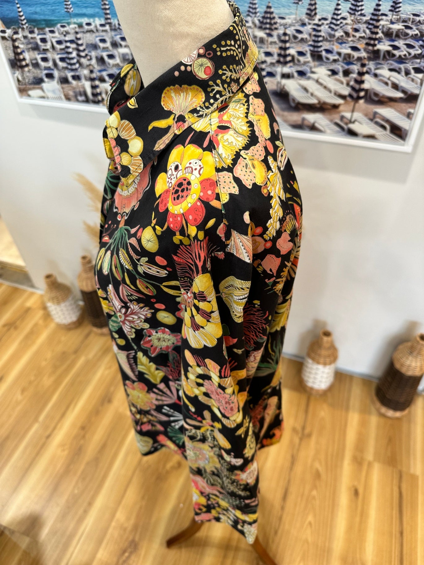 [SALE] Ana Sebastian - Black w Floral - Shirt - Small