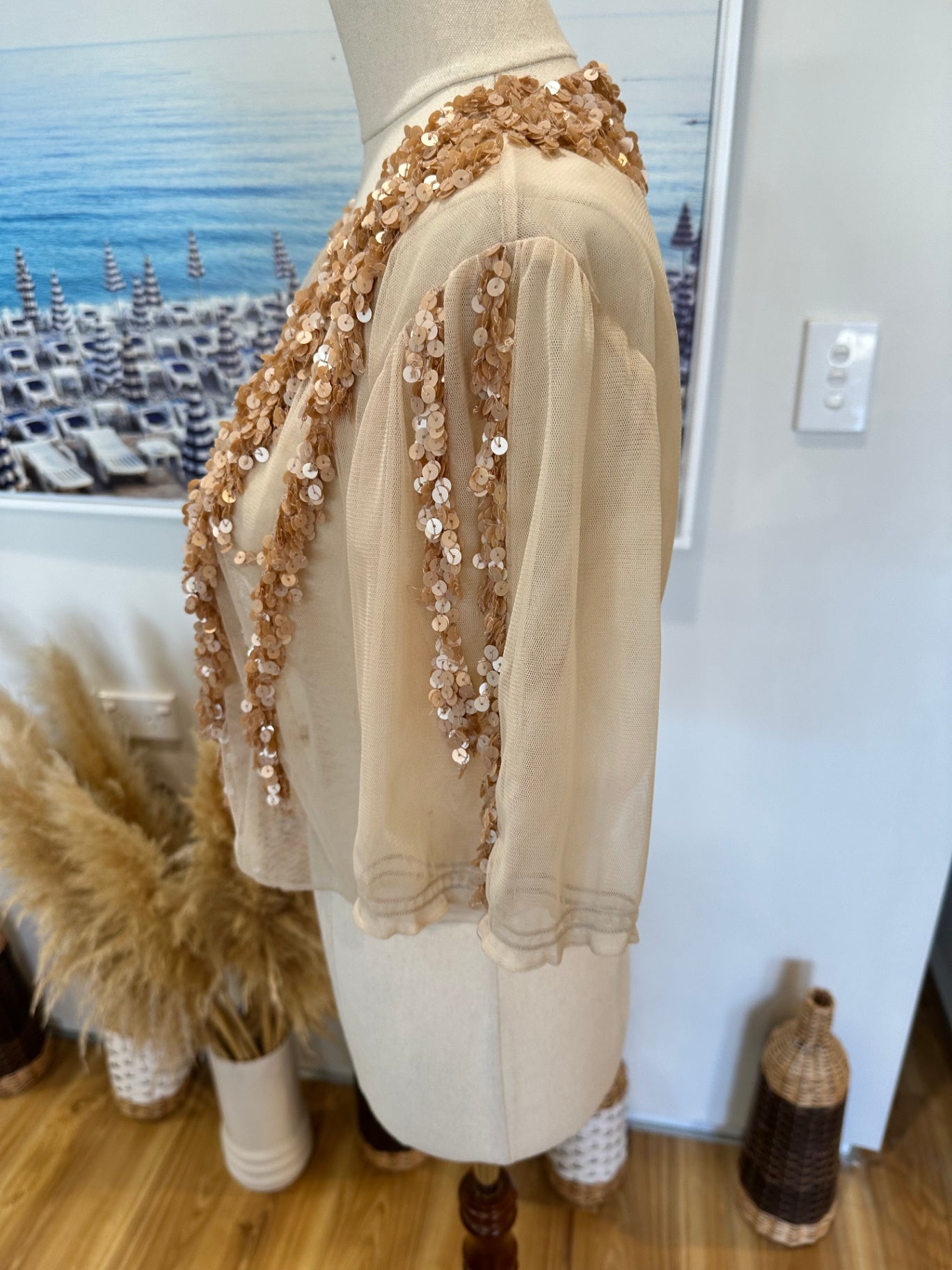 [SALE] Alannah Hill - Shrug - Size 14 - Rose Gold w Sequins