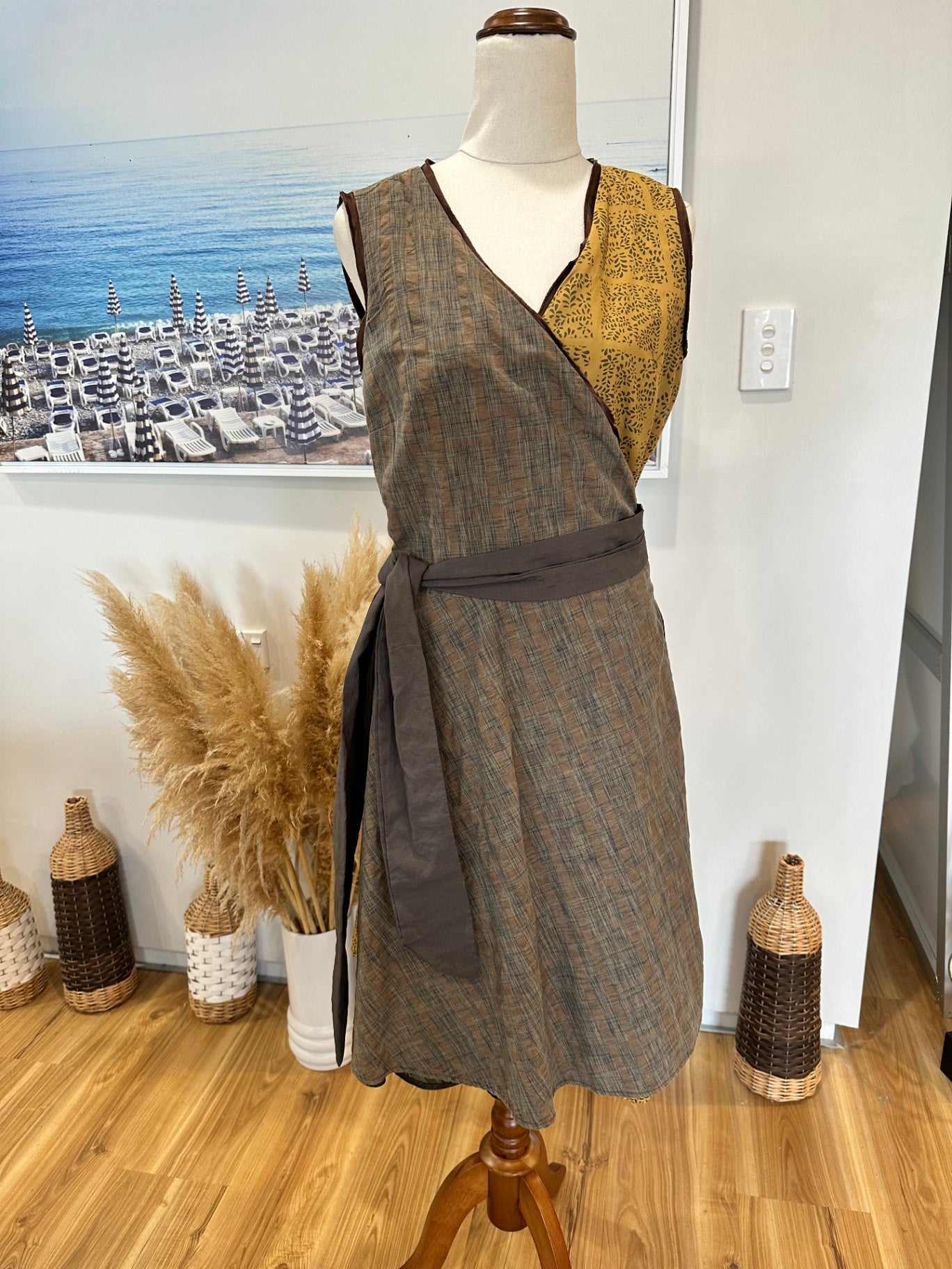 [SALE] Annah Stretton - Flip It Dress - One Size - Brown / Olive tones