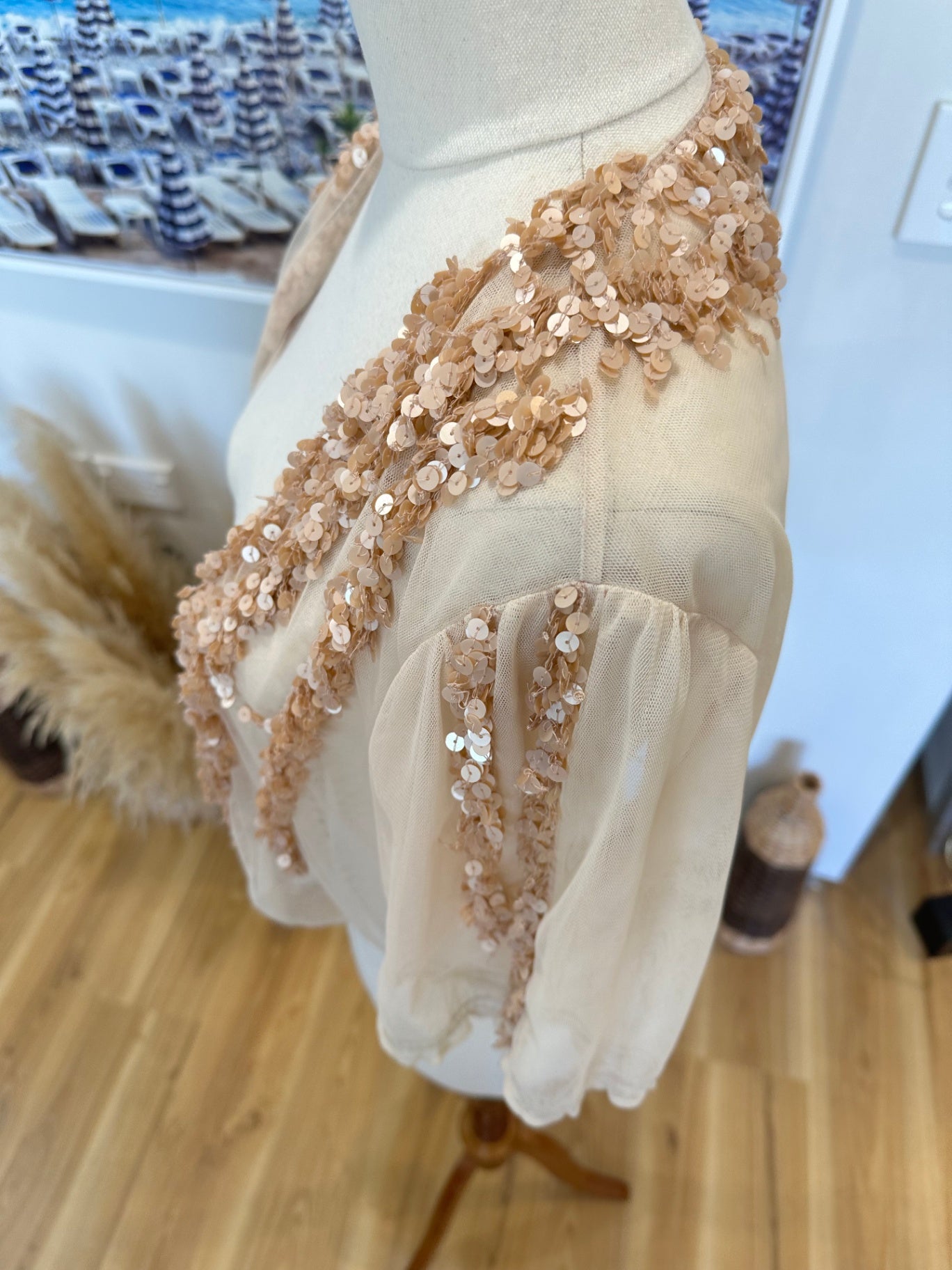 [SALE] Alannah Hill - Shrug - Size 14 - Rose Gold w Sequins