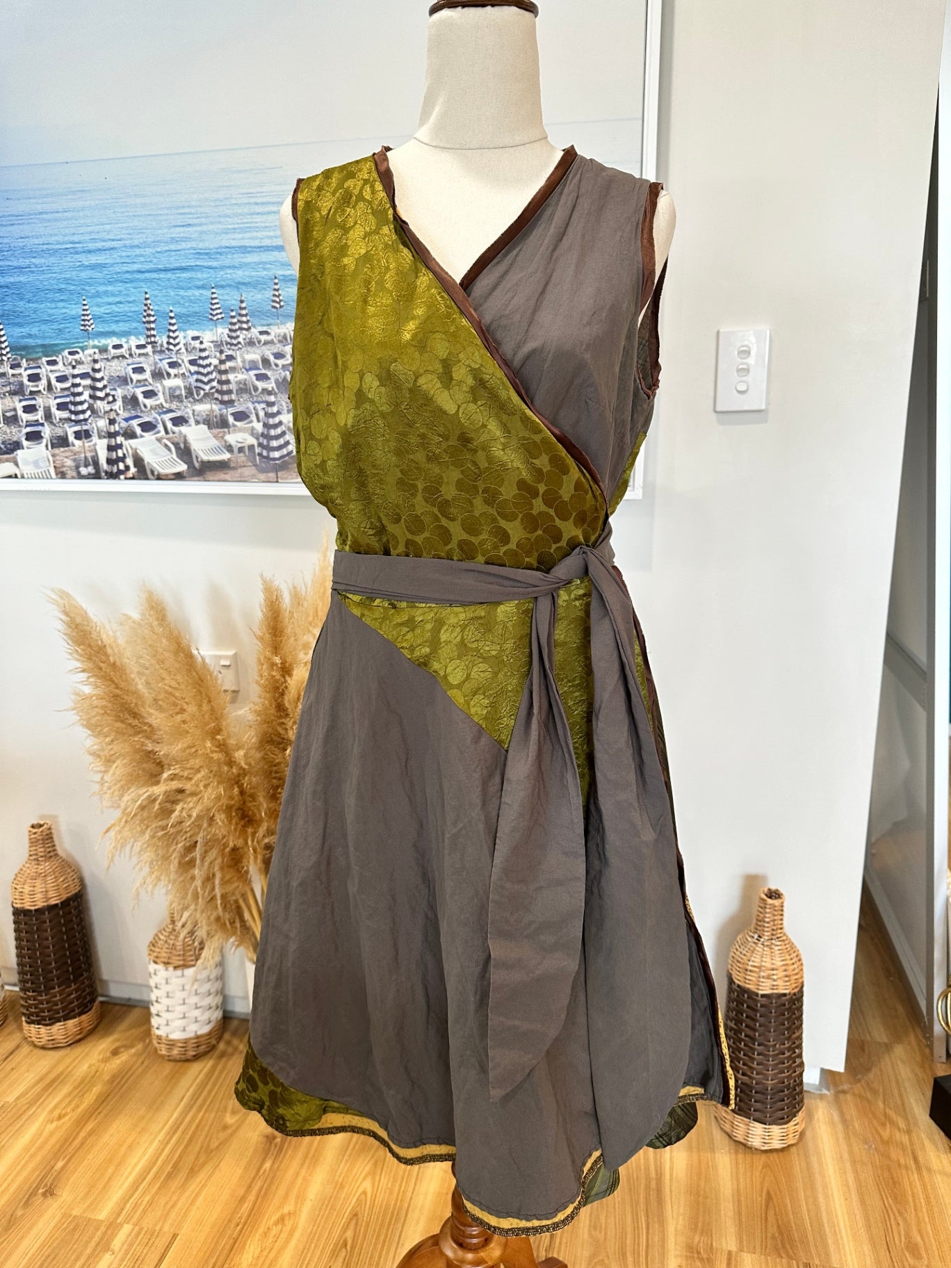 [SALE] Annah Stretton - Flip It Dress - One Size - Brown / Olive tones