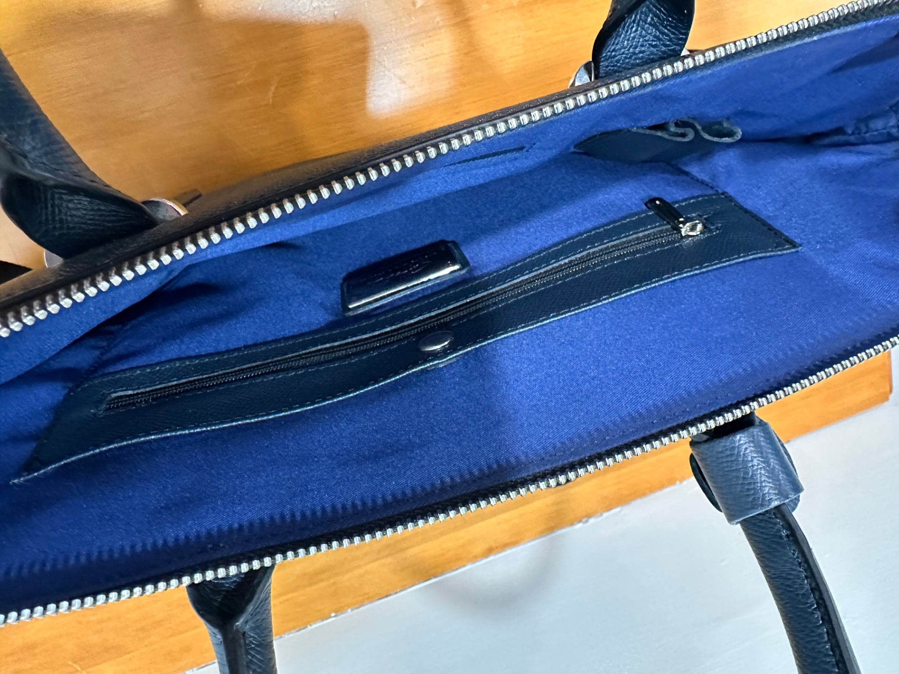 [SALE] Satchi - Navy Leather Laptop Bag