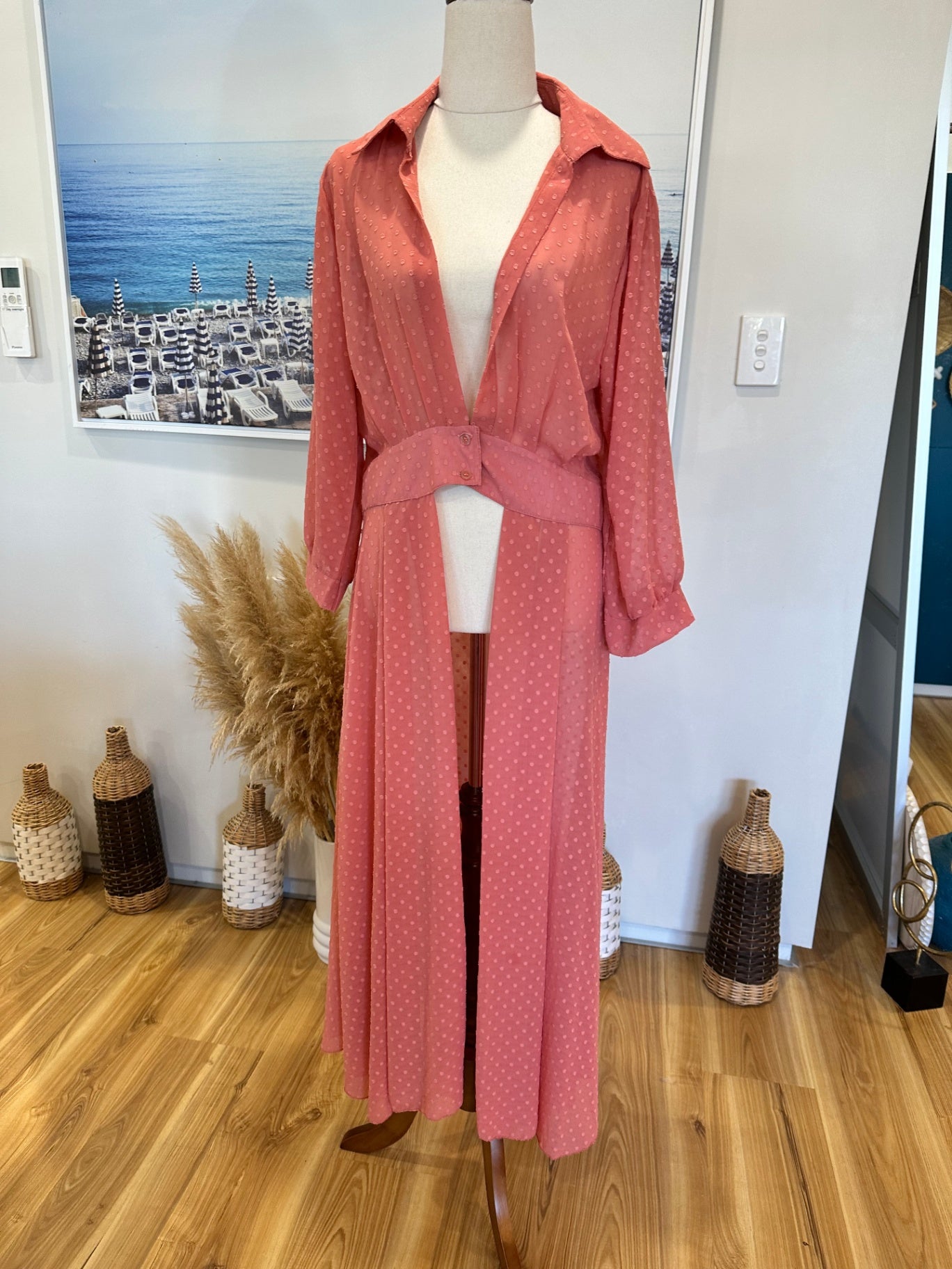 [SALE] Boohoo - Duster Coat - One Size - Coral Pink