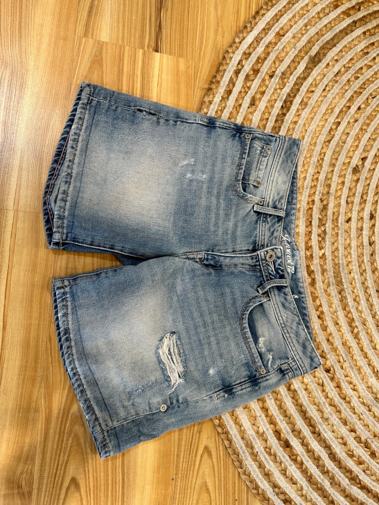 [SALE] Jeanswest - Distressed Denim Shorts - Size 8 - Light blue