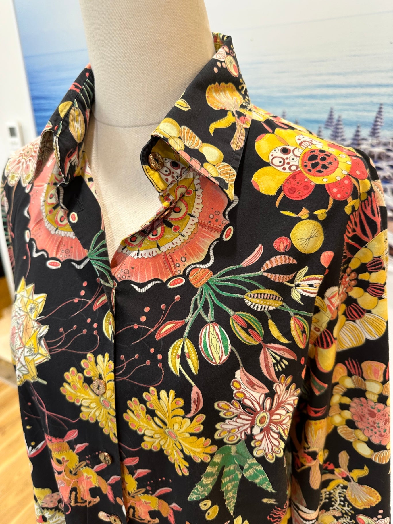 [SALE] Ana Sebastian - Black w Floral - Shirt - Small