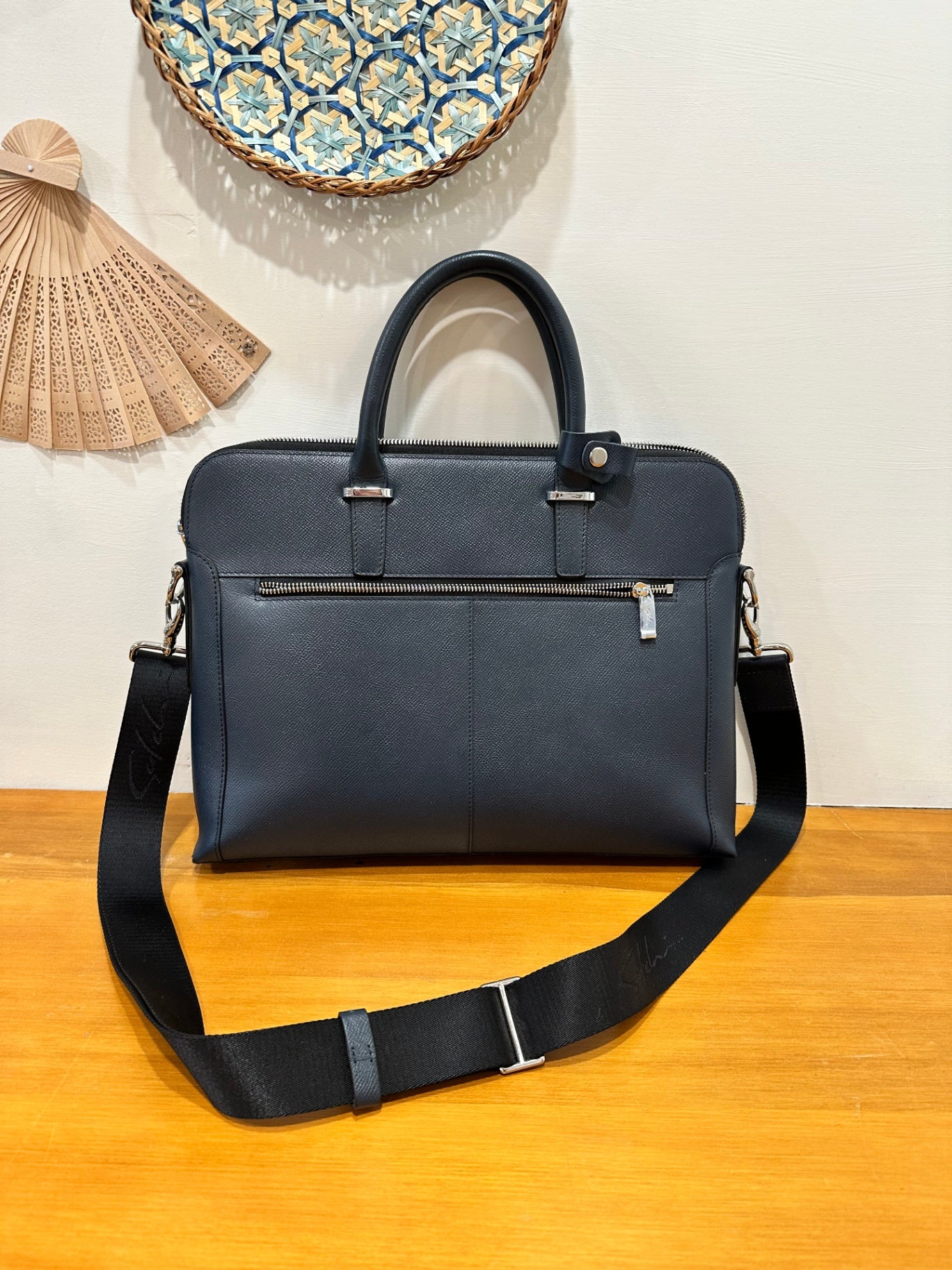 [SALE] Satchi - Navy Leather Laptop Bag