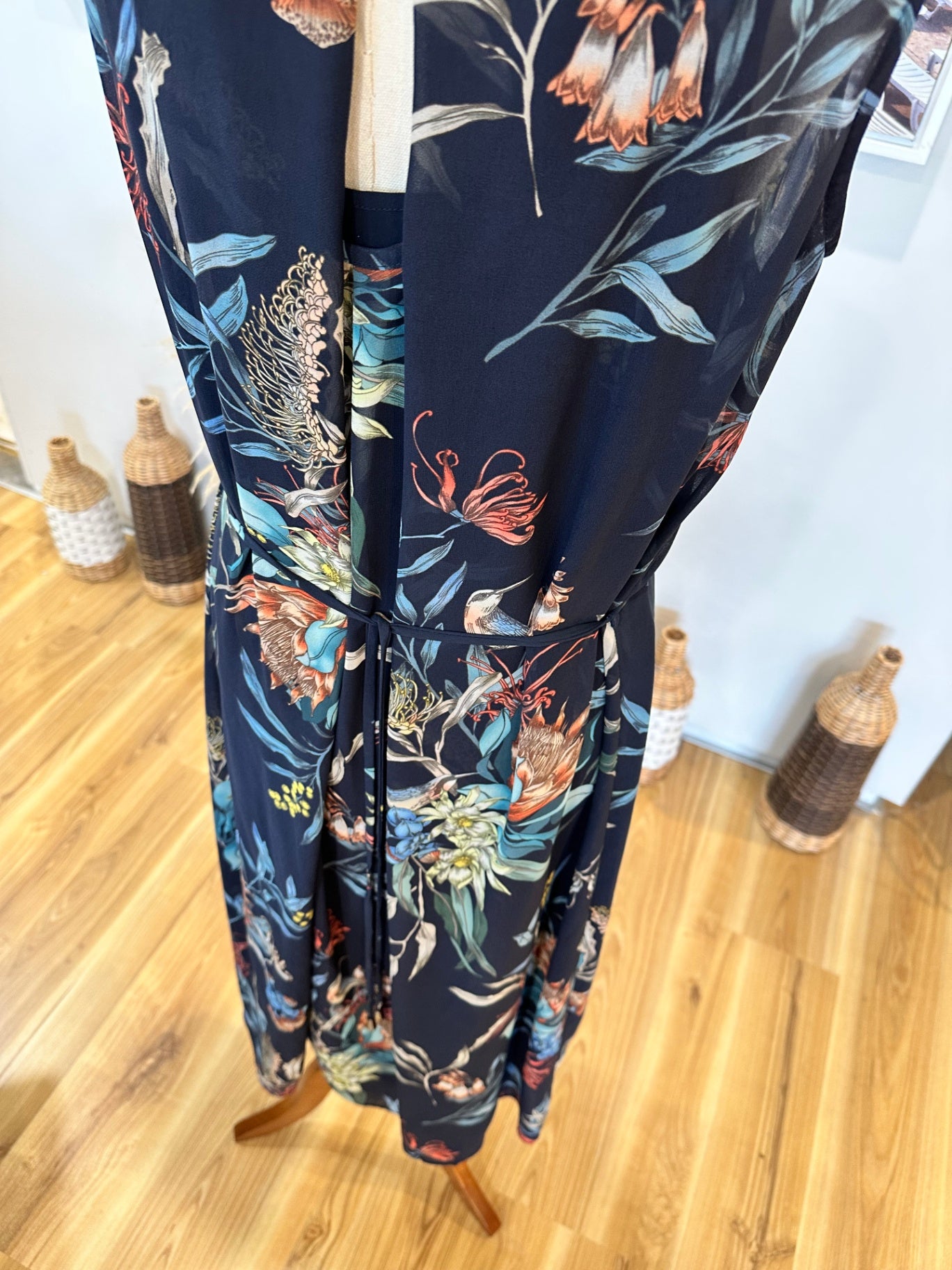 [SALE] Max - Navy Dress w Drape feature - Size 8