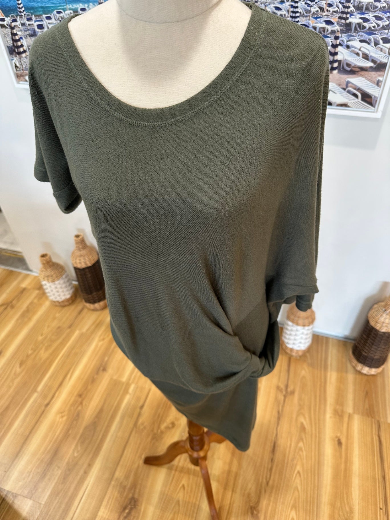 [SALE] Draping Dress - Size Small - Olive green