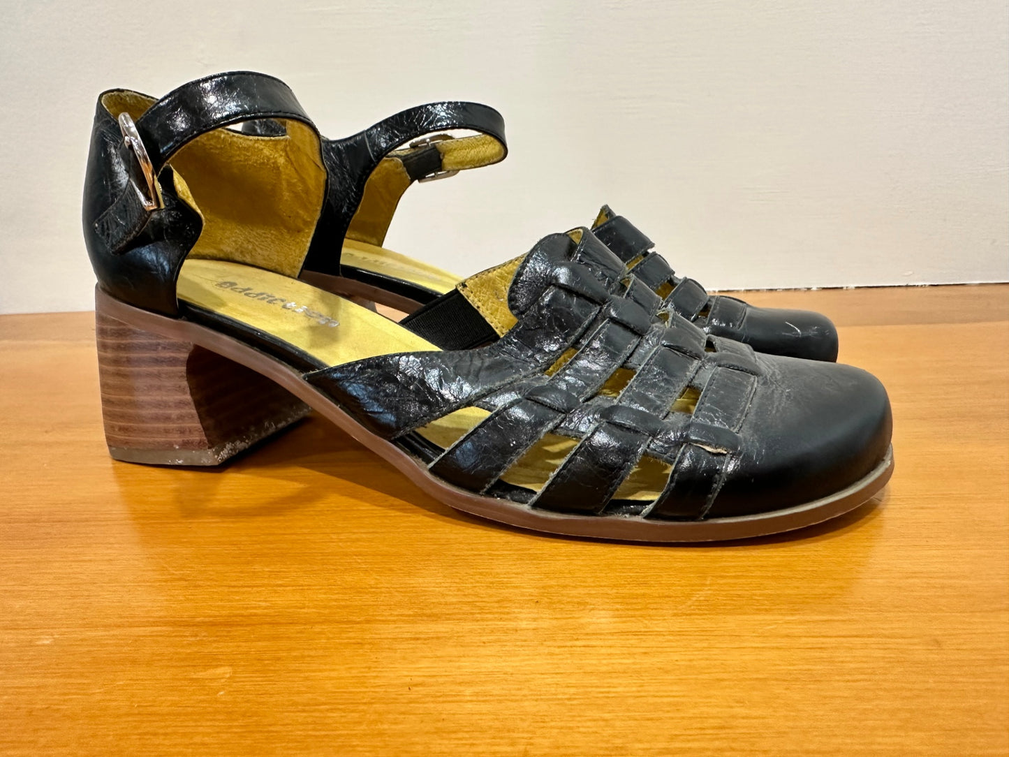 Addiction - Mary Jane Heels - Size EU 38 - Black Leather