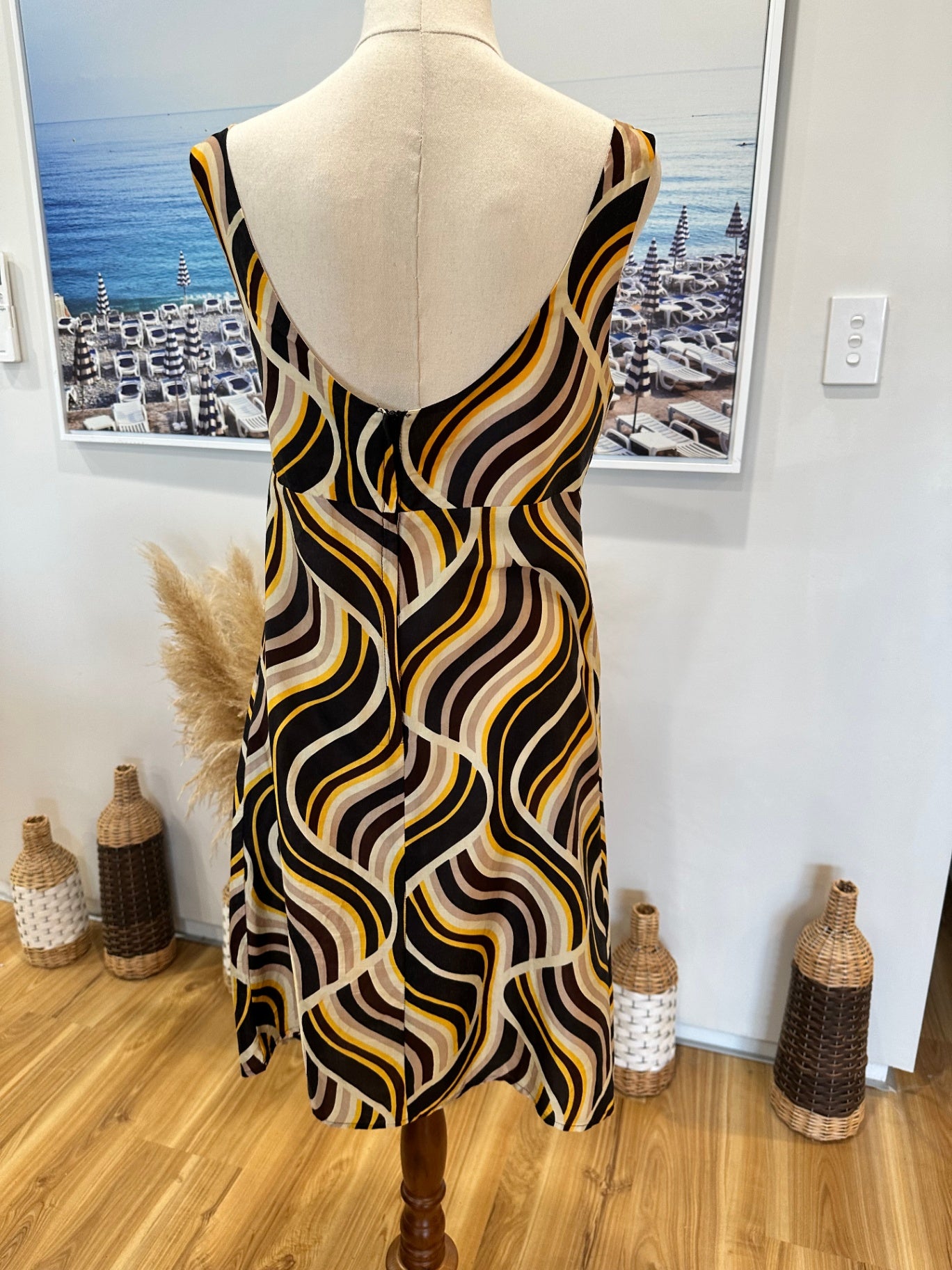 [SALE] Wish - Mini Dress - Size 10 - Brown / Black / Mustard