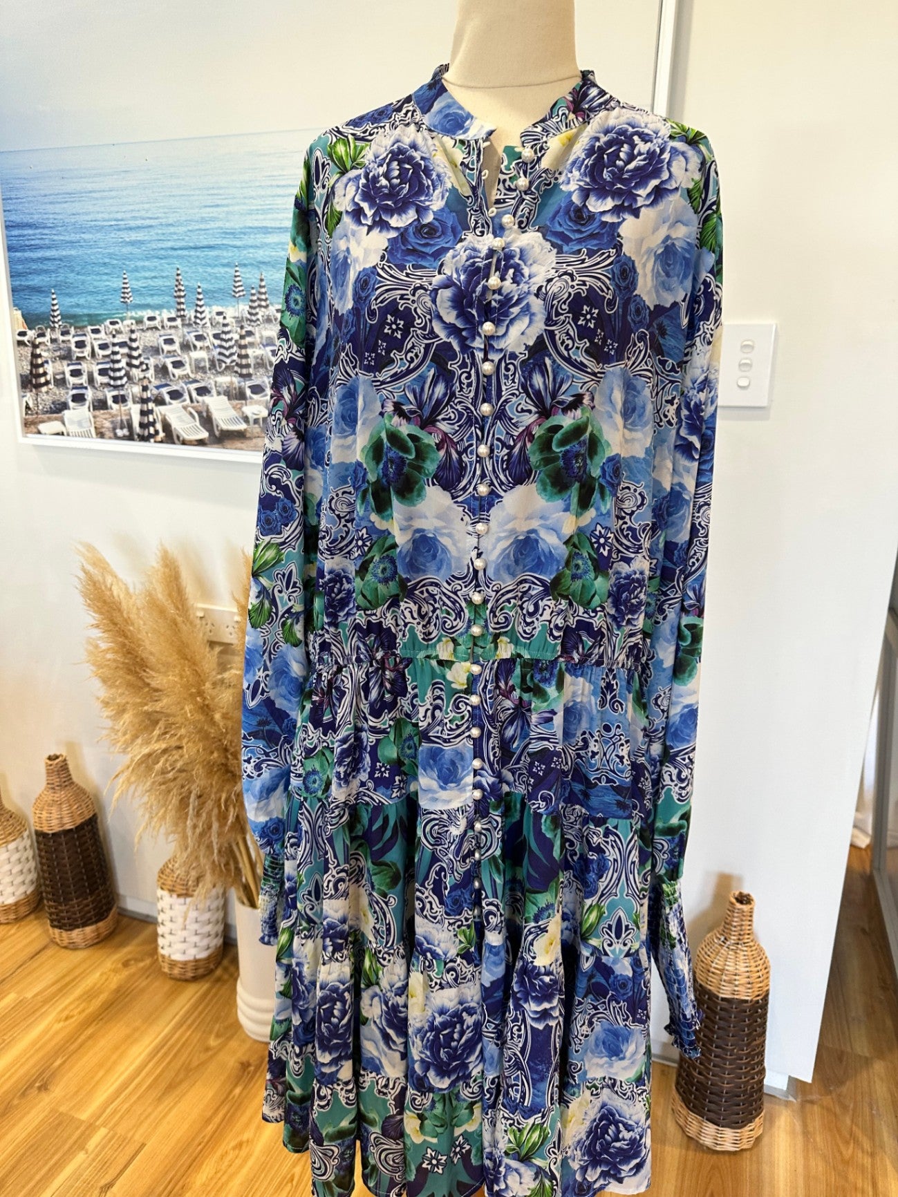 [SALE] Stella Royal Dress - Size 18 - Blue, Green, White