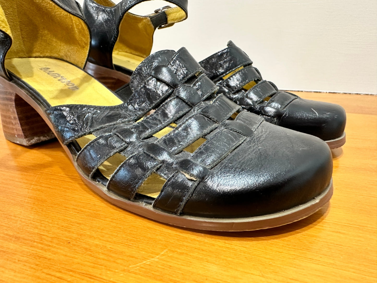 Addiction - Mary Jane Heels - Size EU 38 - Black Leather