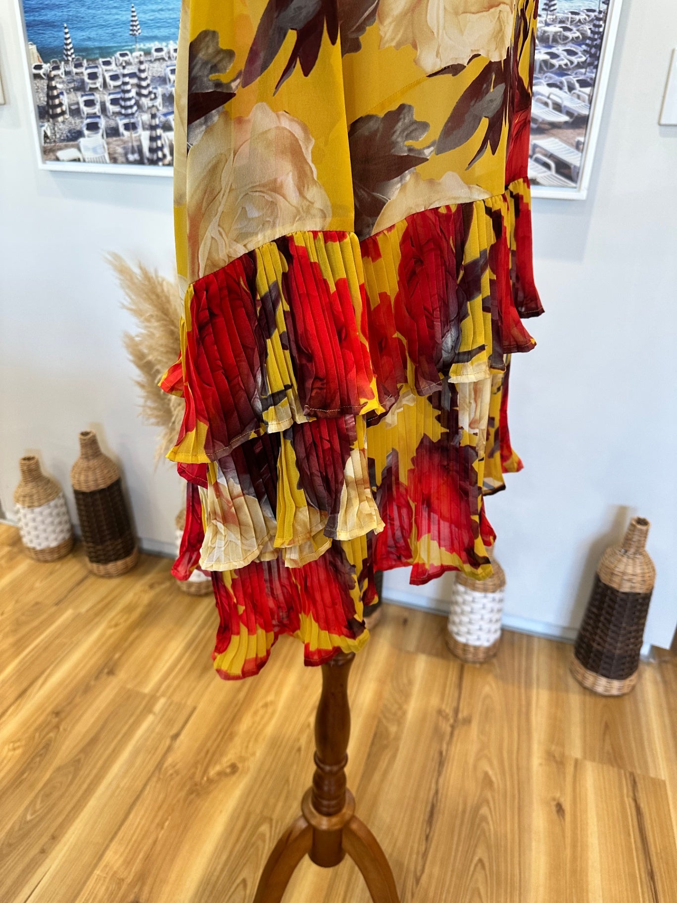 [SALE] Annah Stretton - Flamenco-style Blouse - Extra Large - Yellow with red