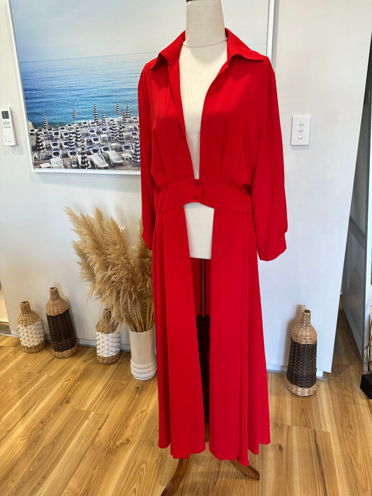 [SALE] Boohoo - Duster Coat - One Size - Red