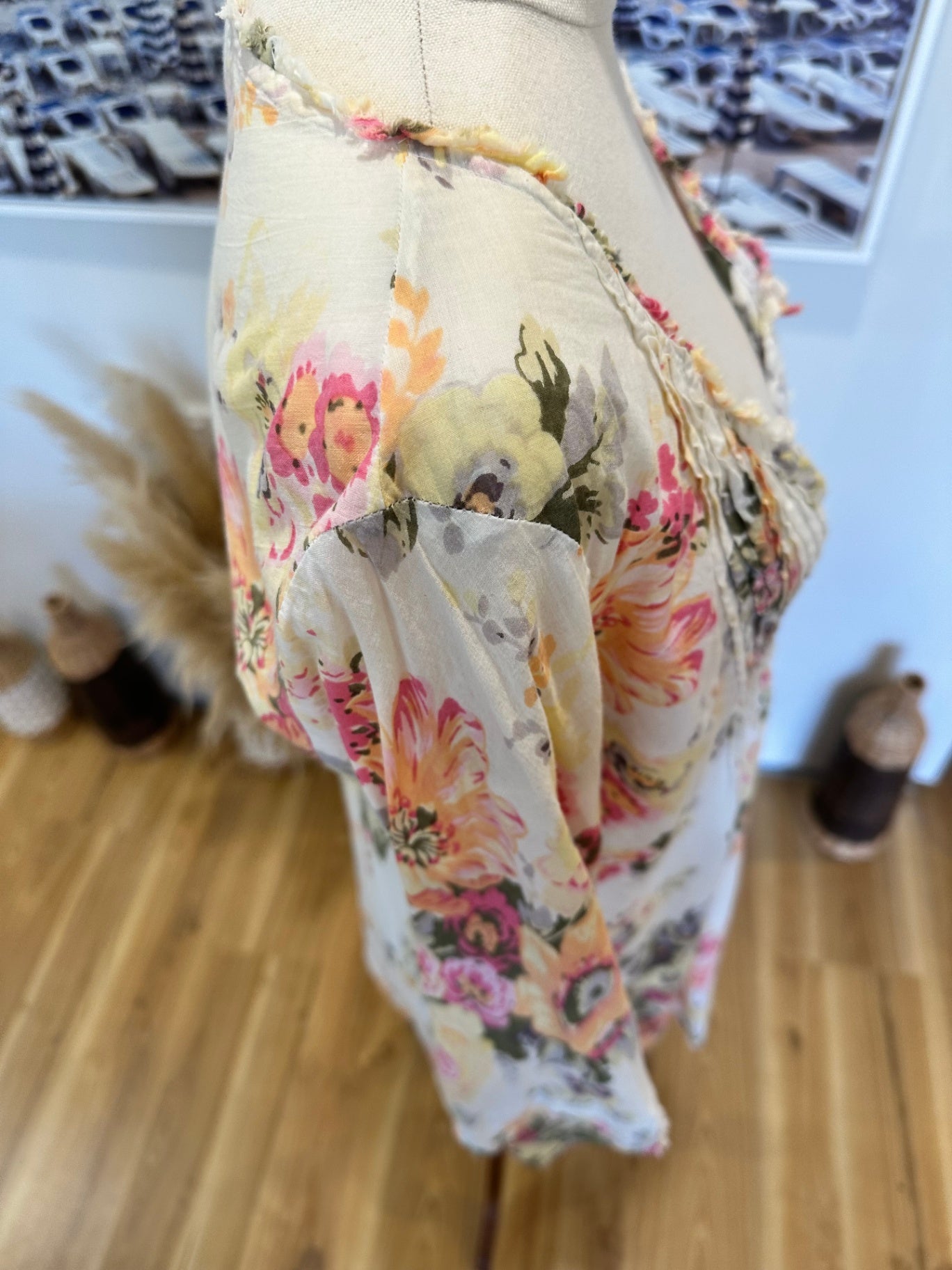 [SALE] Vassalli - Kaftan Top - Medium - Cream with pastels