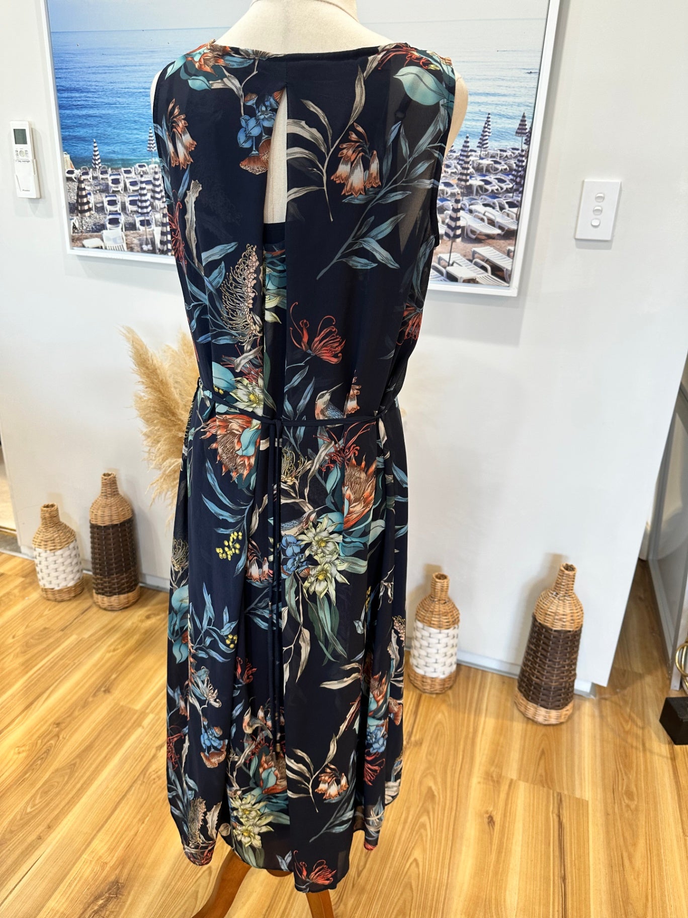 [SALE] Max - Navy Dress w Drape feature - Size 8