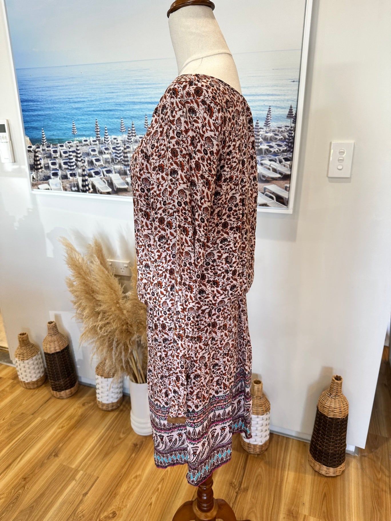 Espirit Dress 10 Multicolor (mainly brown, white, and hints of blue and purple)