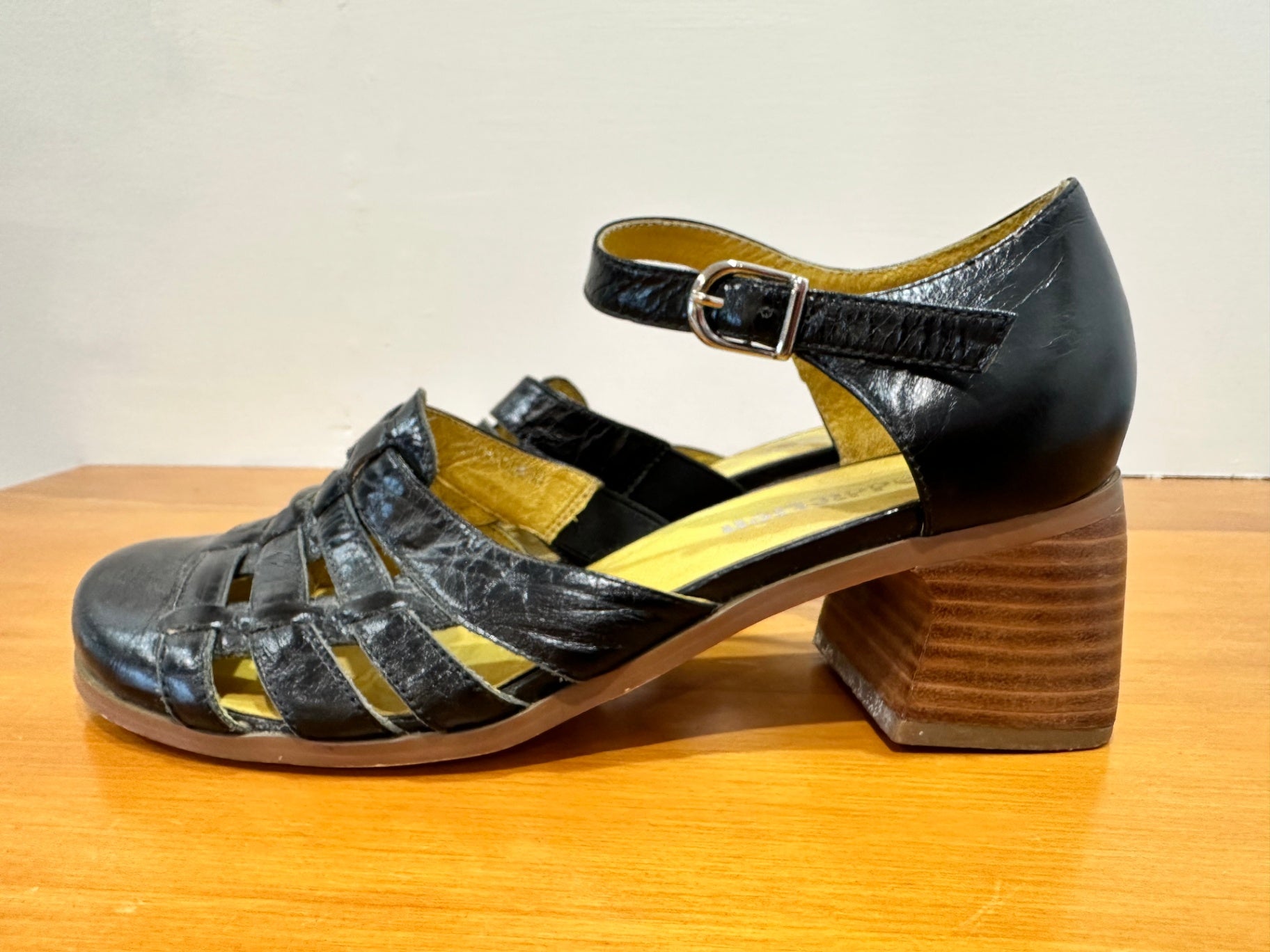 Addiction - Mary Jane Heels - Size EU 38 - Black Leather