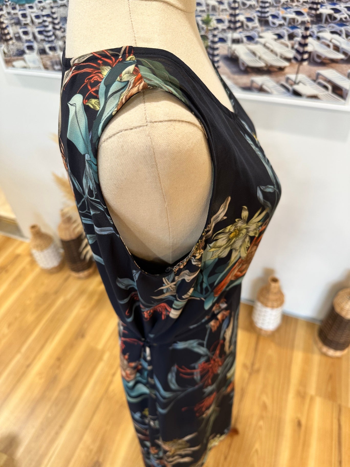 [SALE] Max - Navy Dress w Drape feature - Size 8