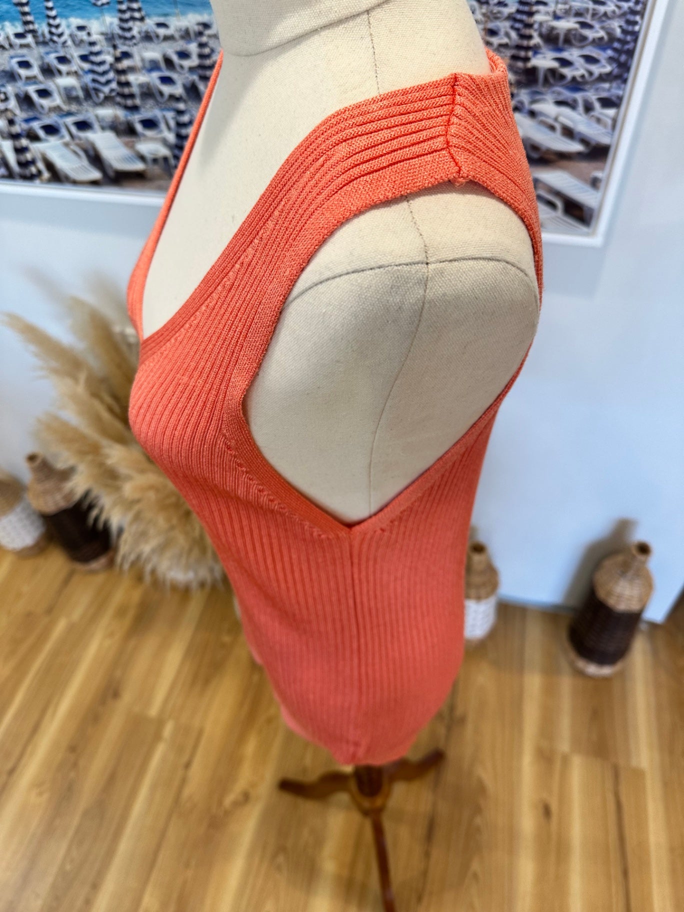 [SALE] M&S - Ribbed Singlet Top - Medium / Large - Coral