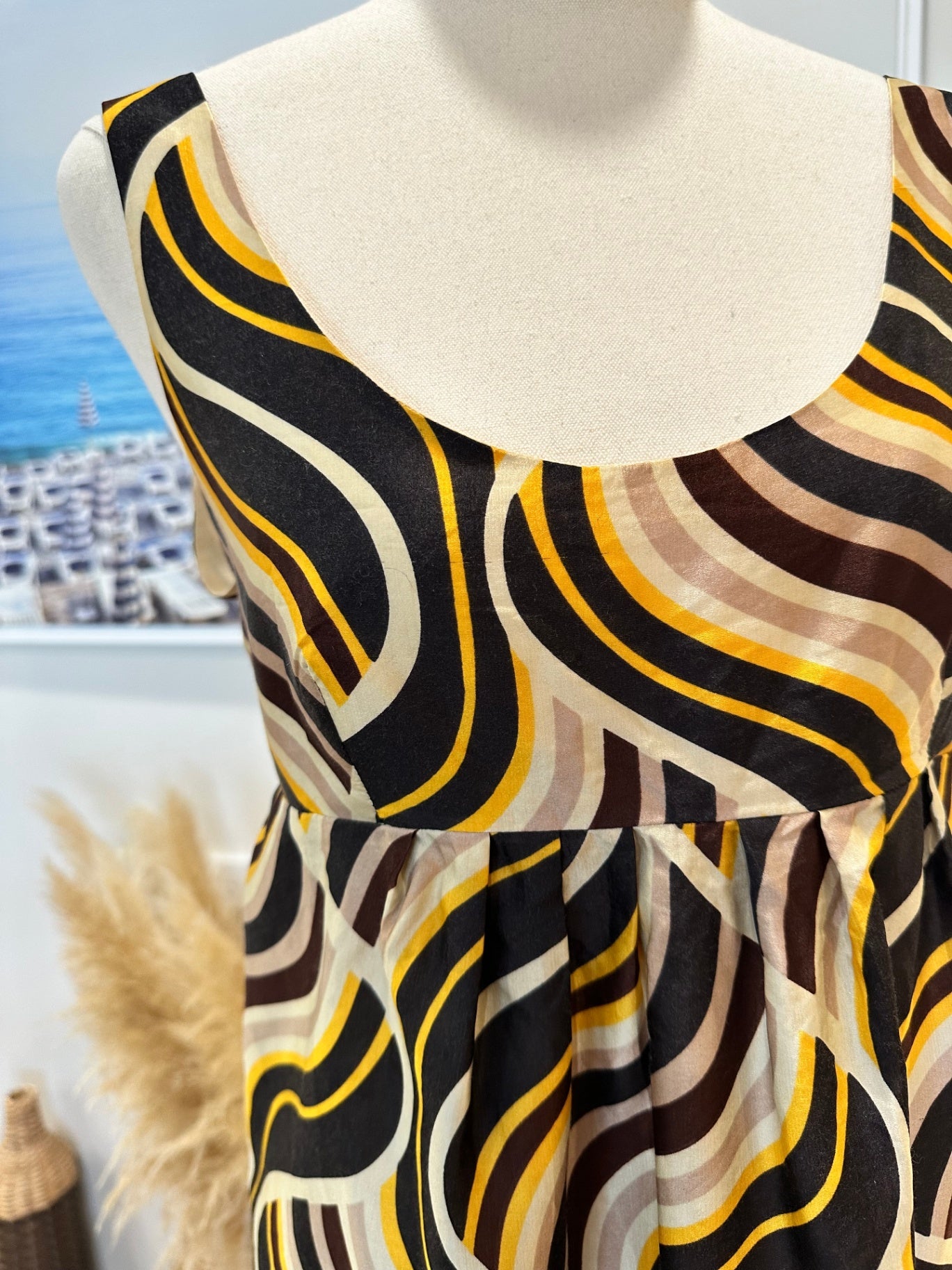 [SALE] Wish - Mini Dress - Size 10 - Brown / Black / Mustard