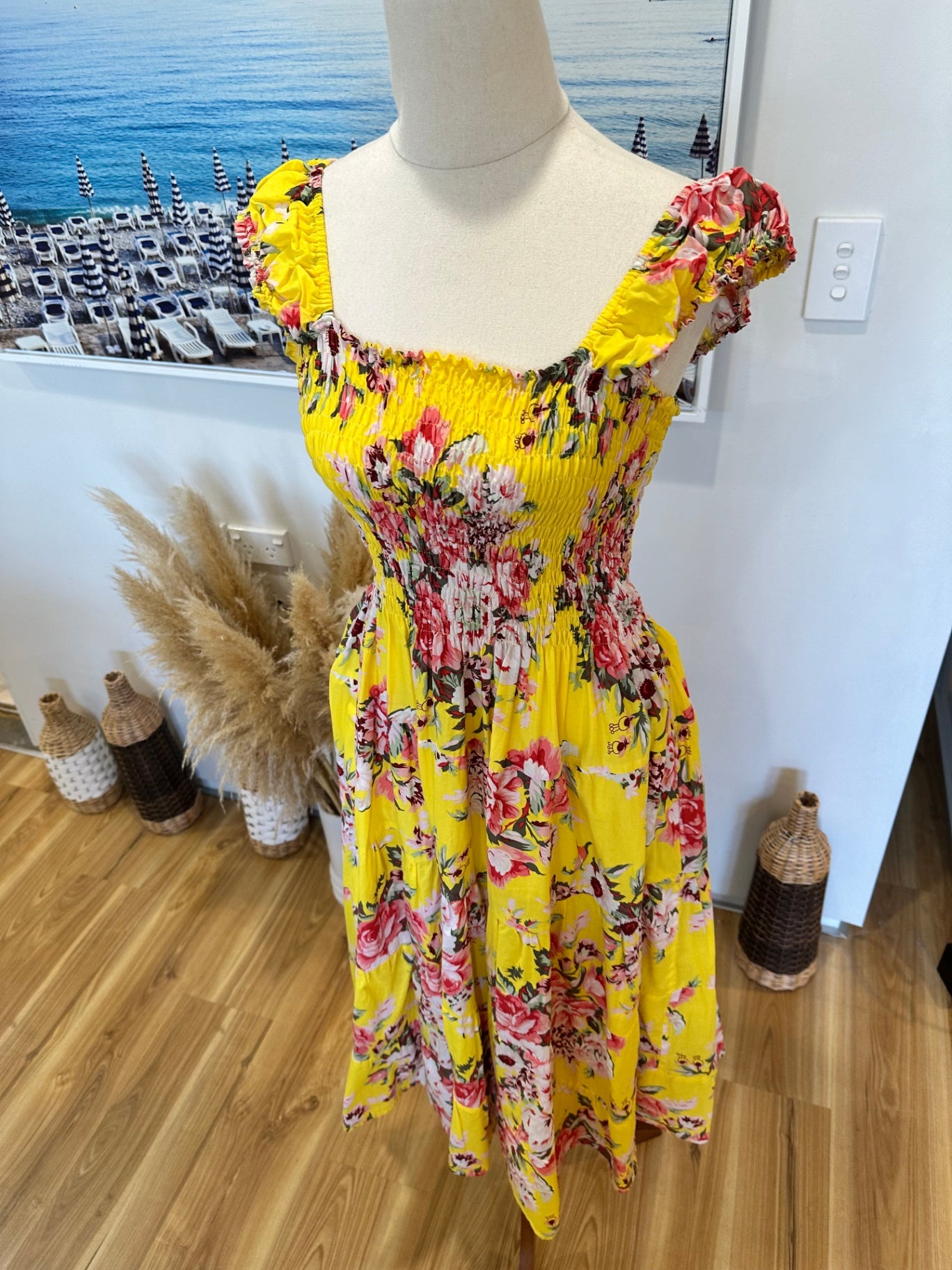 [SALE] Sun Dress - Medium - Yellow with florals