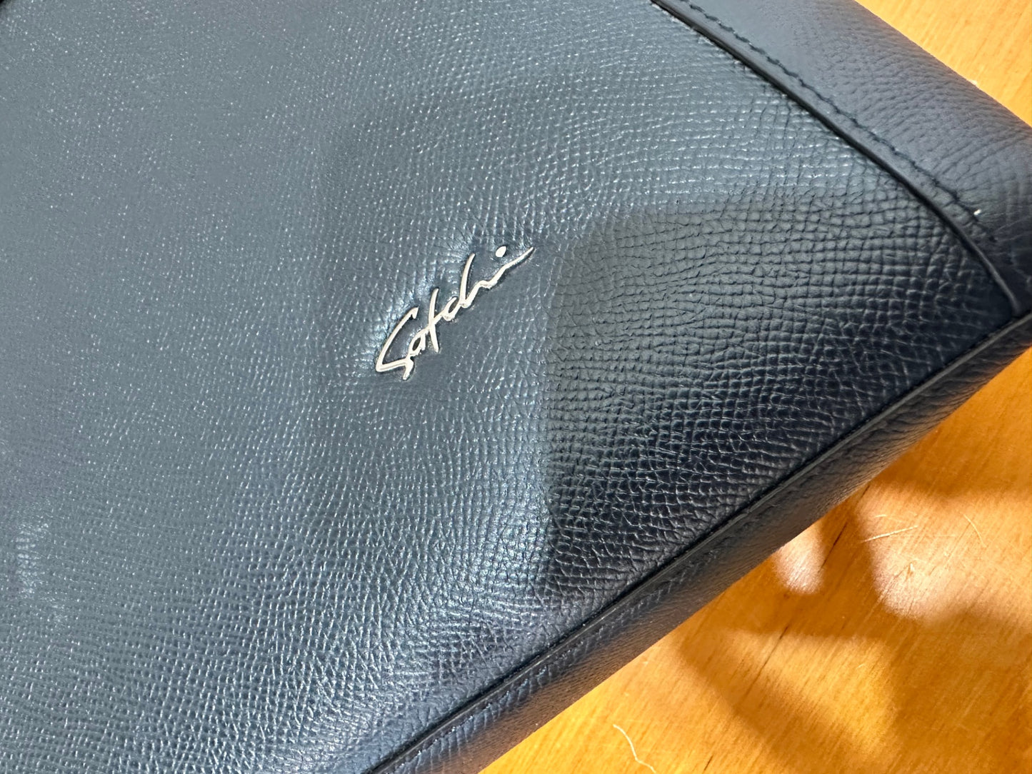 [SALE] Satchi - Navy Leather Laptop Bag