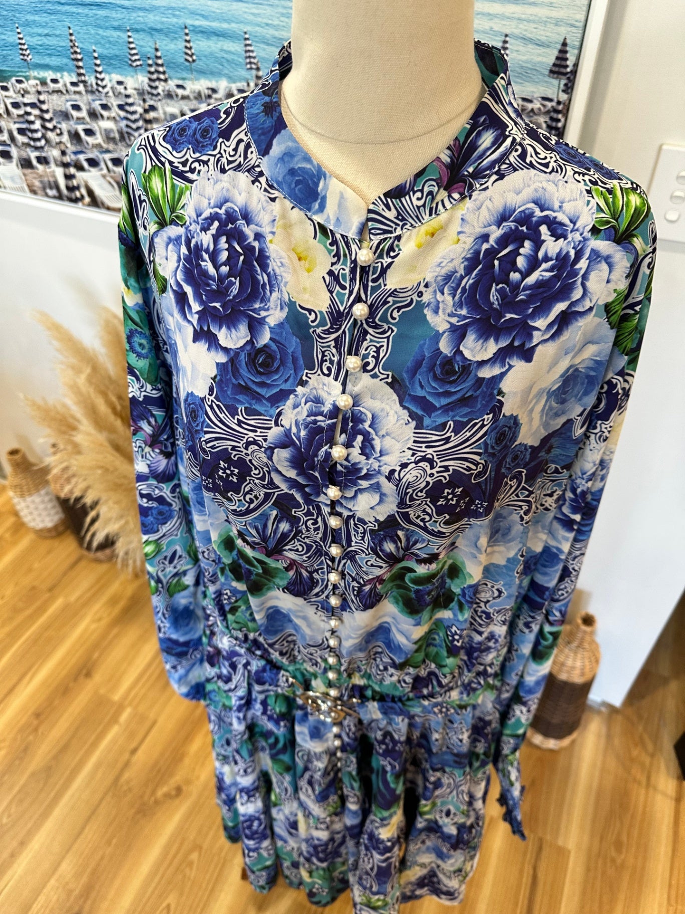 [SALE] Stella Royal Dress - Size 18 - Blue, Green, White
