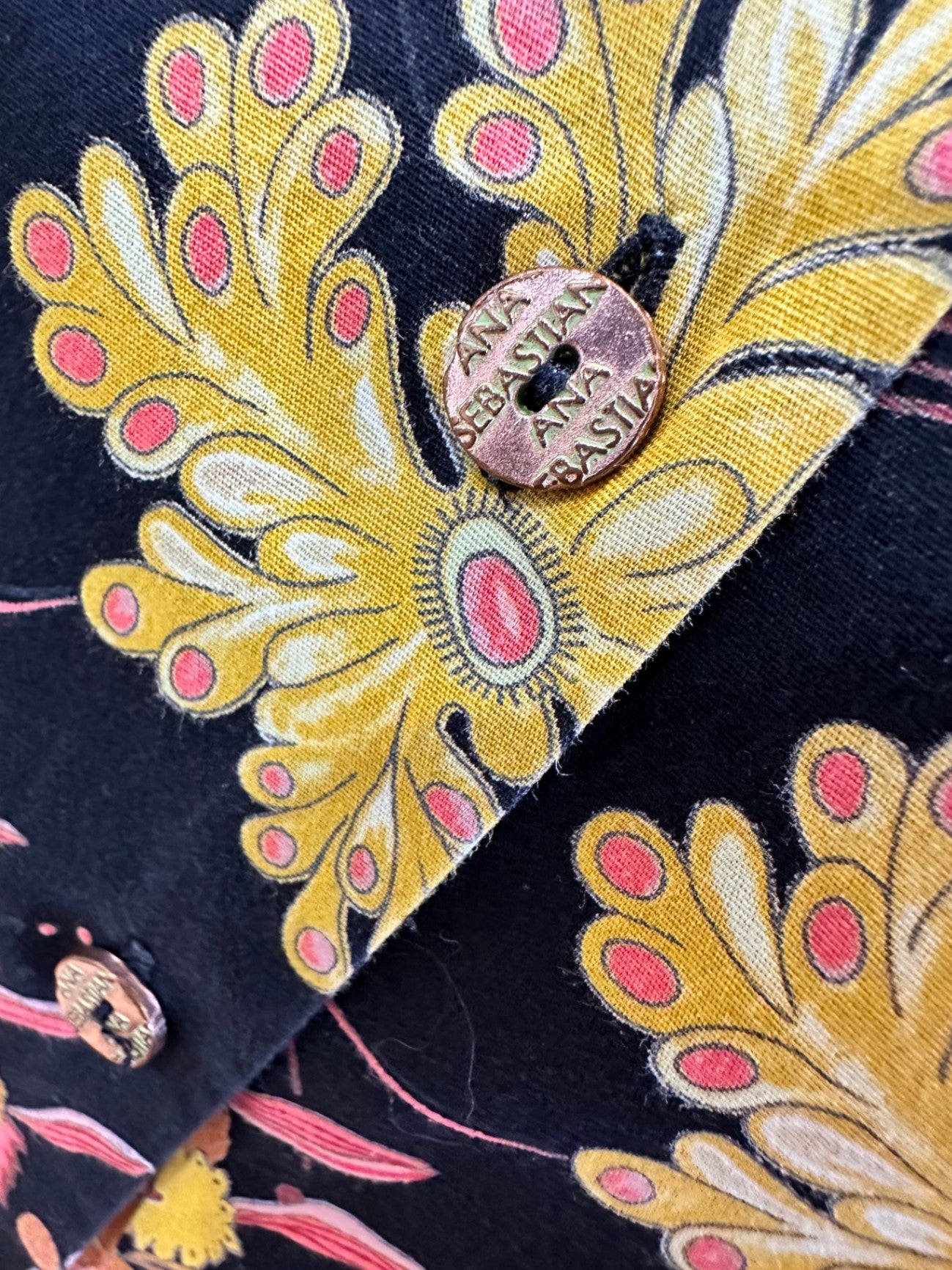 [SALE] Ana Sebastian - Black w Floral - Shirt - Small