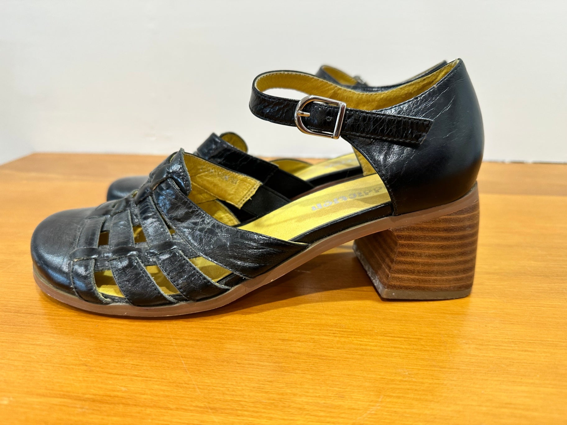 Addiction - Mary Jane Heels - Size EU 38 - Black Leather