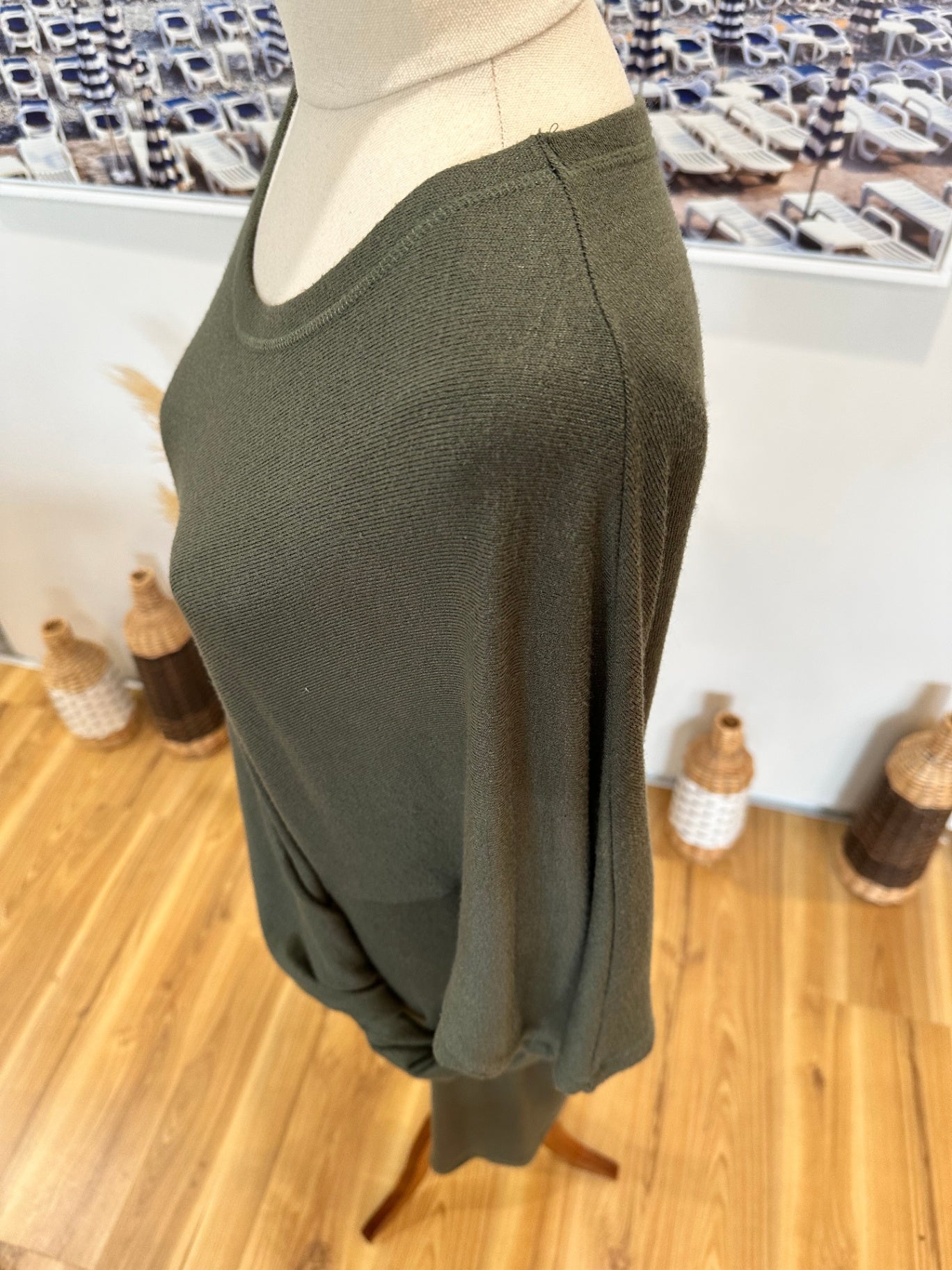 [SALE] Draping Dress - Size Small - Olive green