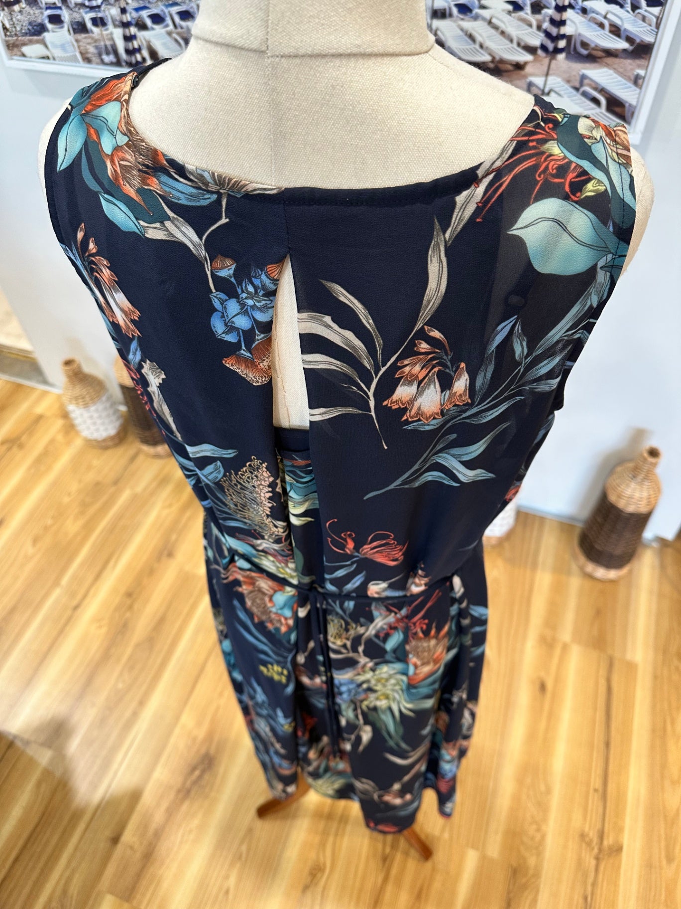 [SALE] Max - Navy Dress w Drape feature - Size 8