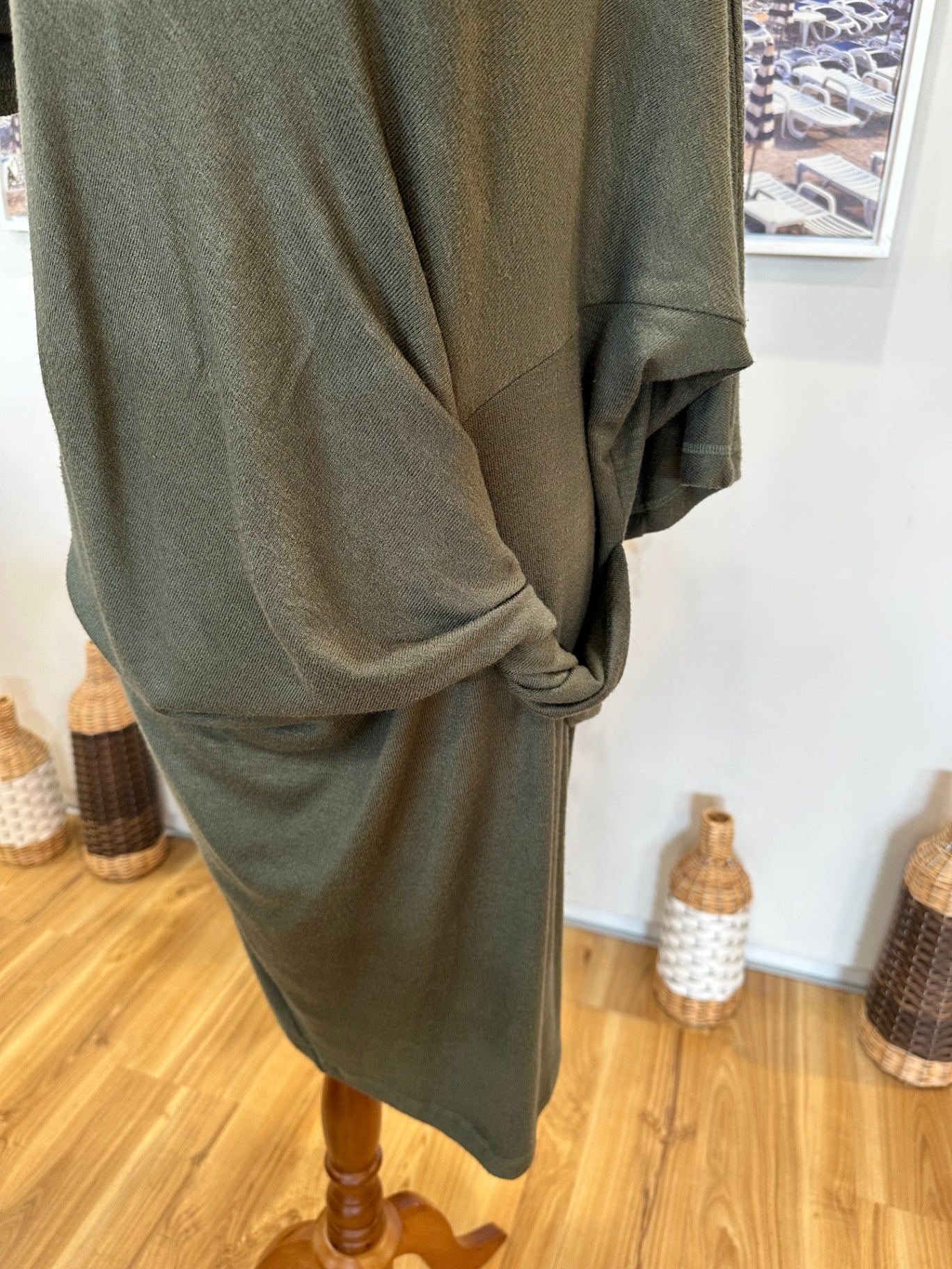 [SALE] Draping Dress - Size Small - Olive green
