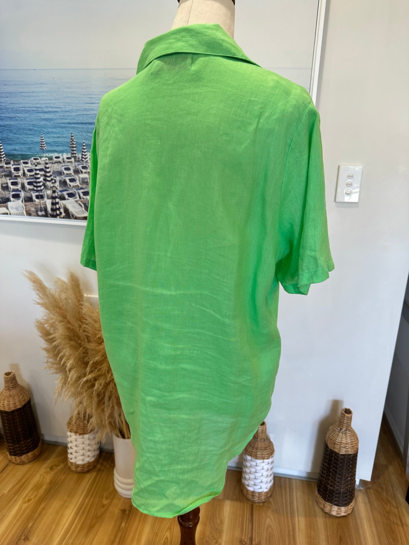 Eb & Ive Linen-Blend Shirt - Medium - Green