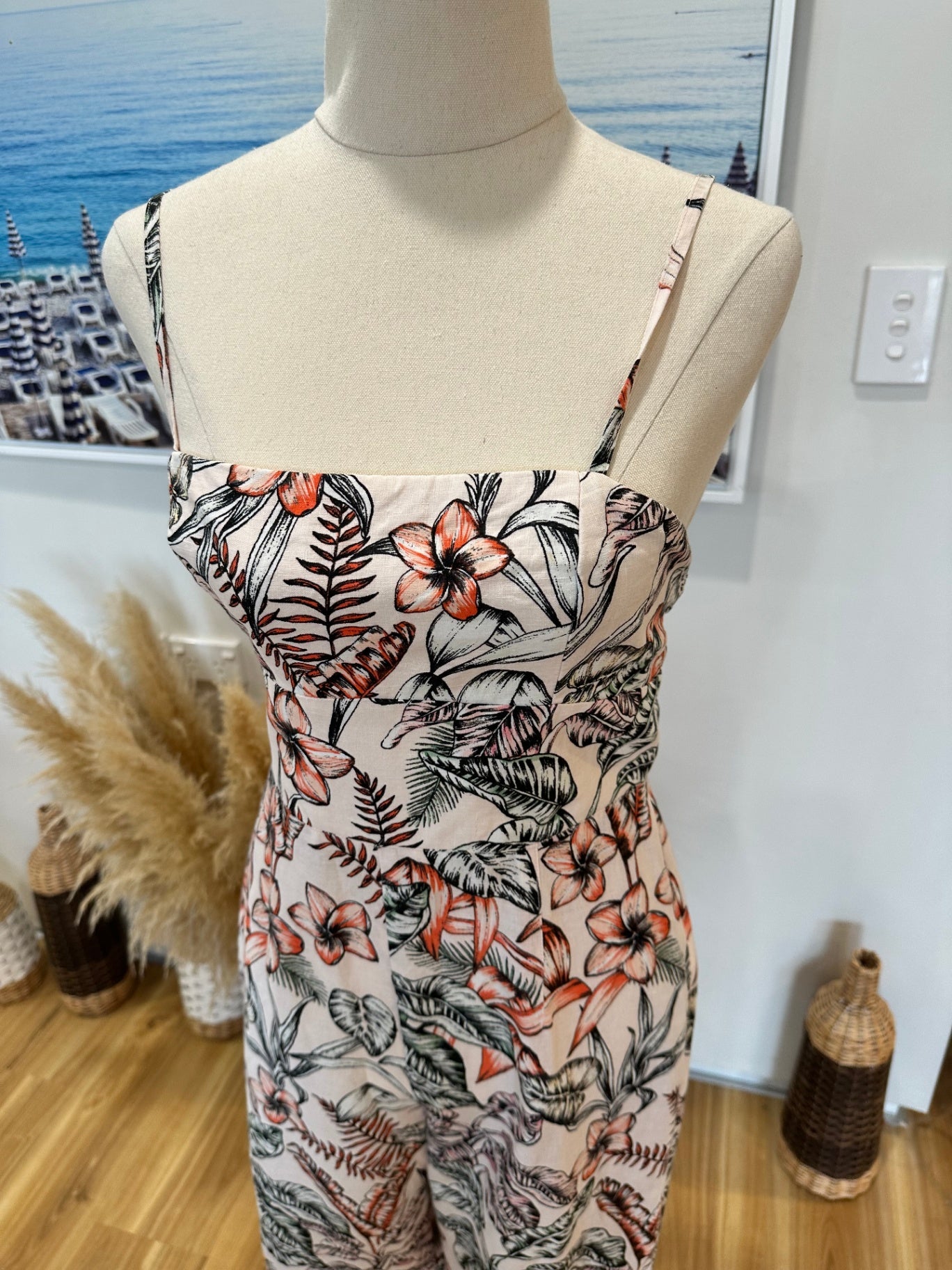 [SALE] Kookai Jumpsuit - Size 10 - Tropical - Linen