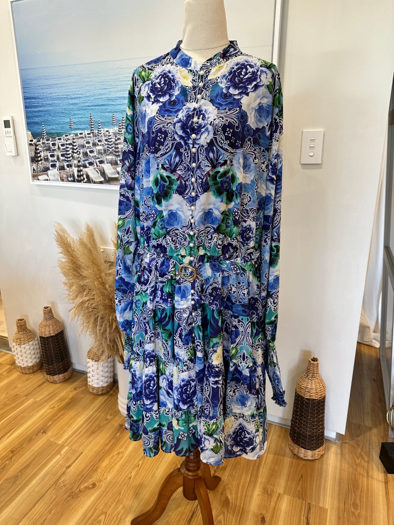 [SALE] Stella Royal Dress - Size 18 - Blue, Green, White