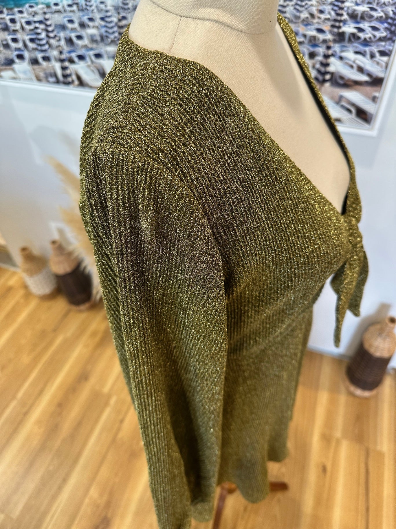 [SALE] Nine Lives Bazaar - Sparkling Dress - Size 8 - Olive Green <NEW>