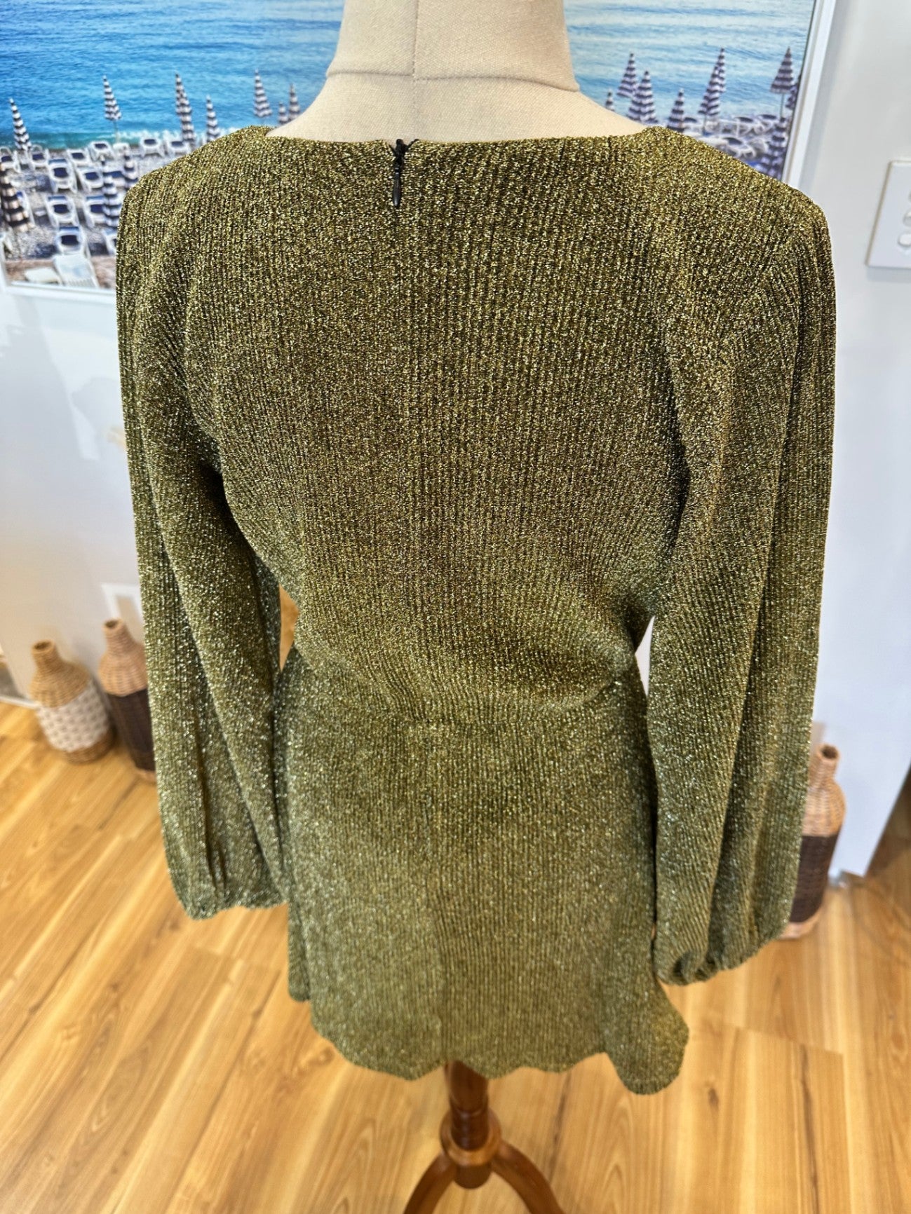 [SALE] Nine Lives Bazaar - Sparkling Dress - Size 8 - Olive Green <NEW>