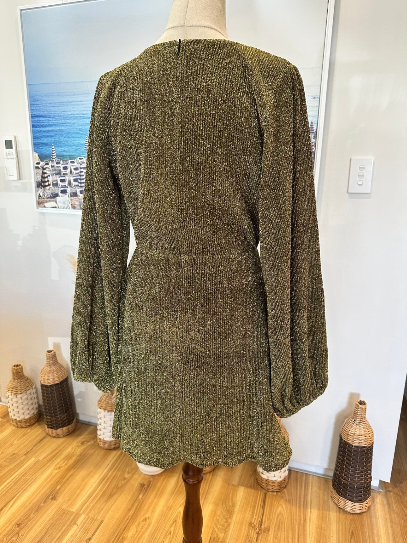 [SALE] Nine Lives Bazaar - Sparkling Dress - Size 8 - Olive Green <NEW>