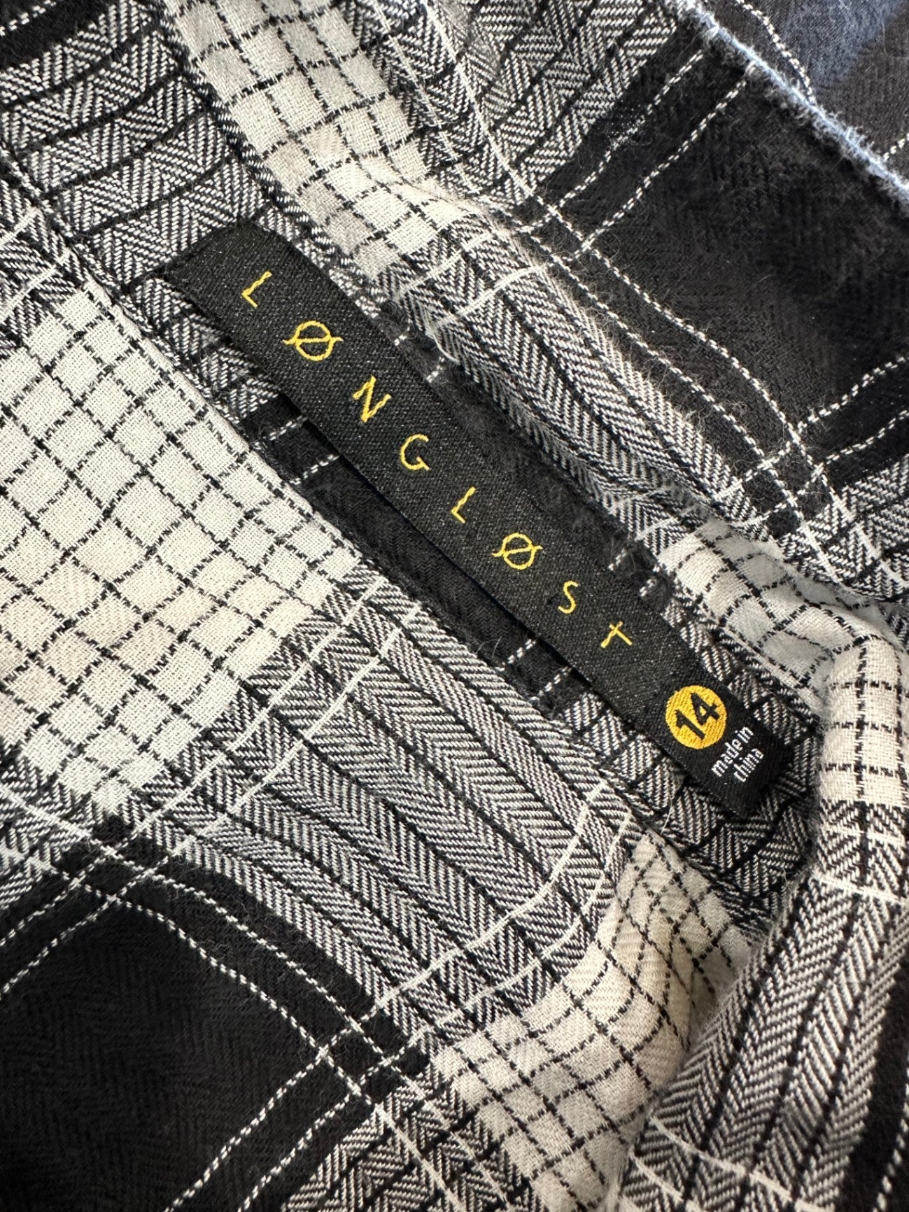 [SALE] Long Lost - Flannel Shirt - Size 14 - Black and White