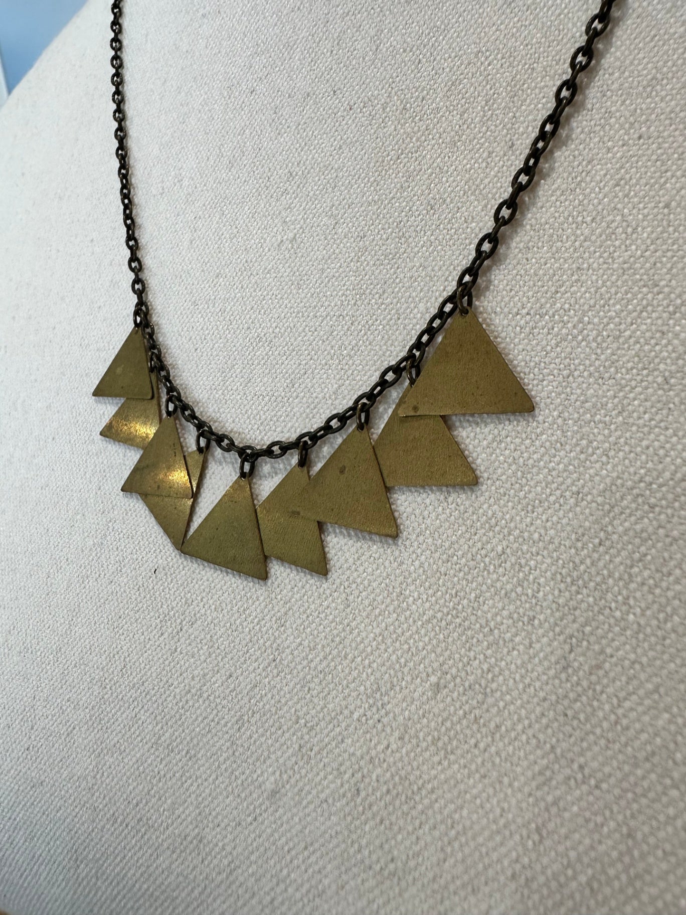 [SALE] Necklace - Triangles - Bronze Tone