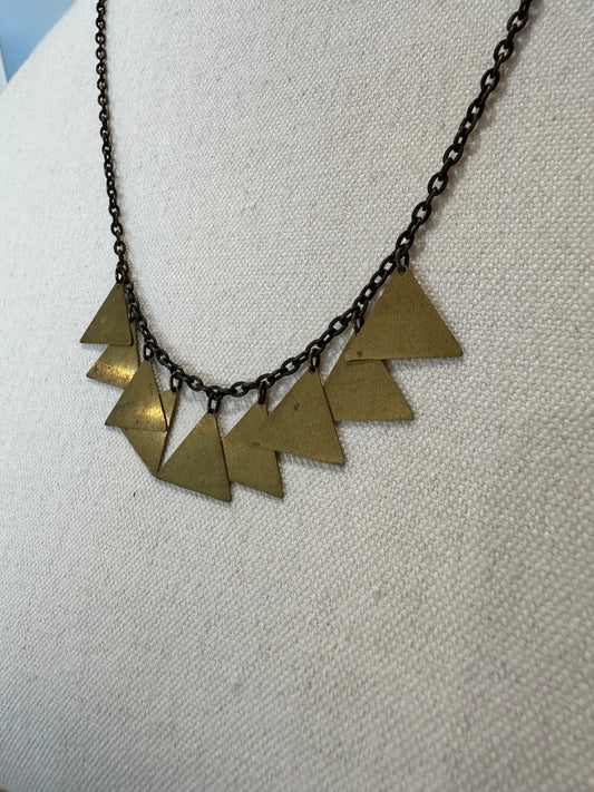 [SALE] Necklace - Triangles - Bronze Tone
