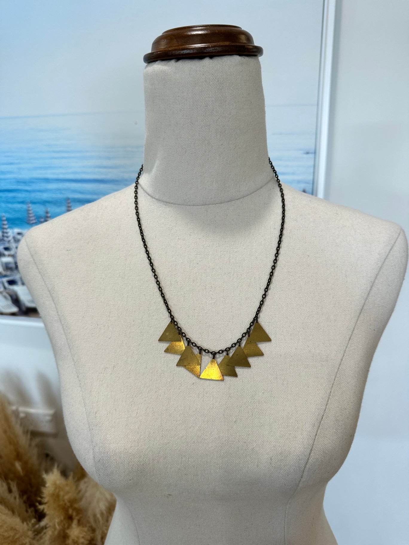 [SALE] Necklace - Triangles - Bronze Tone