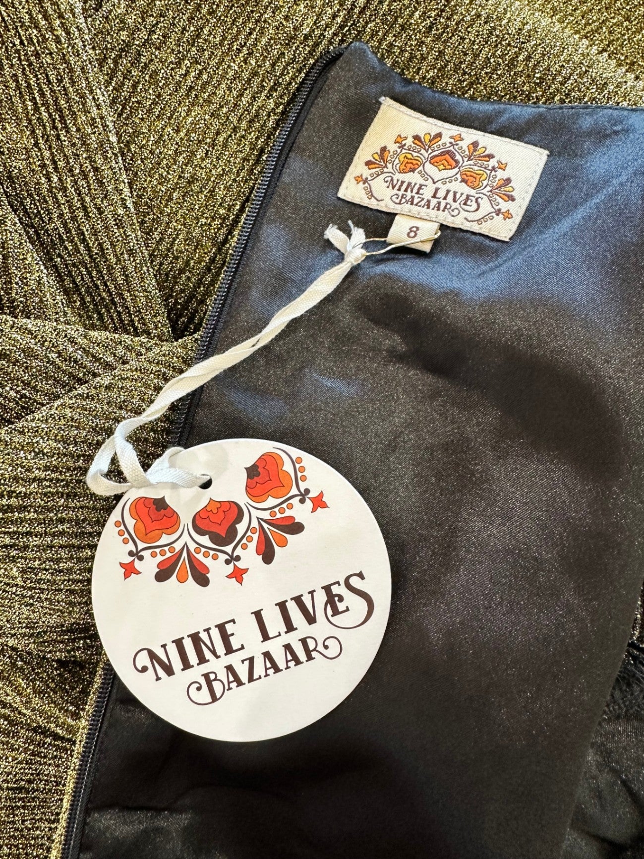 [SALE] Nine Lives Bazaar - Sparkling Dress - Size 8 - Olive Green <NEW>